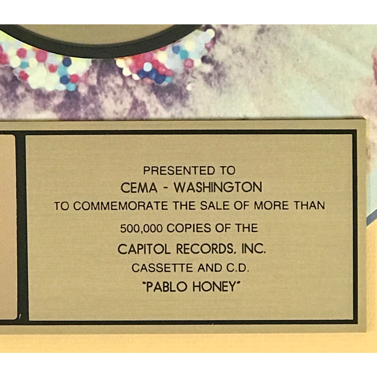 Radiohead Pablo Honey RIAA Gold Album Award - Certified Gold Record for Music Collectors & Fans - Perfect for Display in Home, Office, or Music Studio