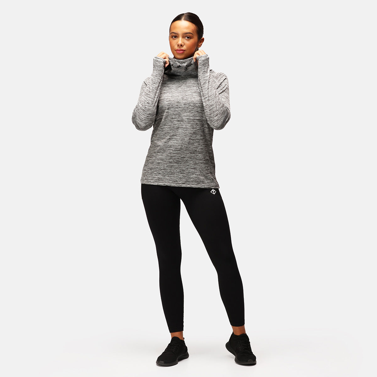 TKB Grey Cowl Neck Hoodie for Women - Soft & Cozy Pullover Sweatshirt | Perfect for Casual Wear, Lounge & Outdoor Activities
