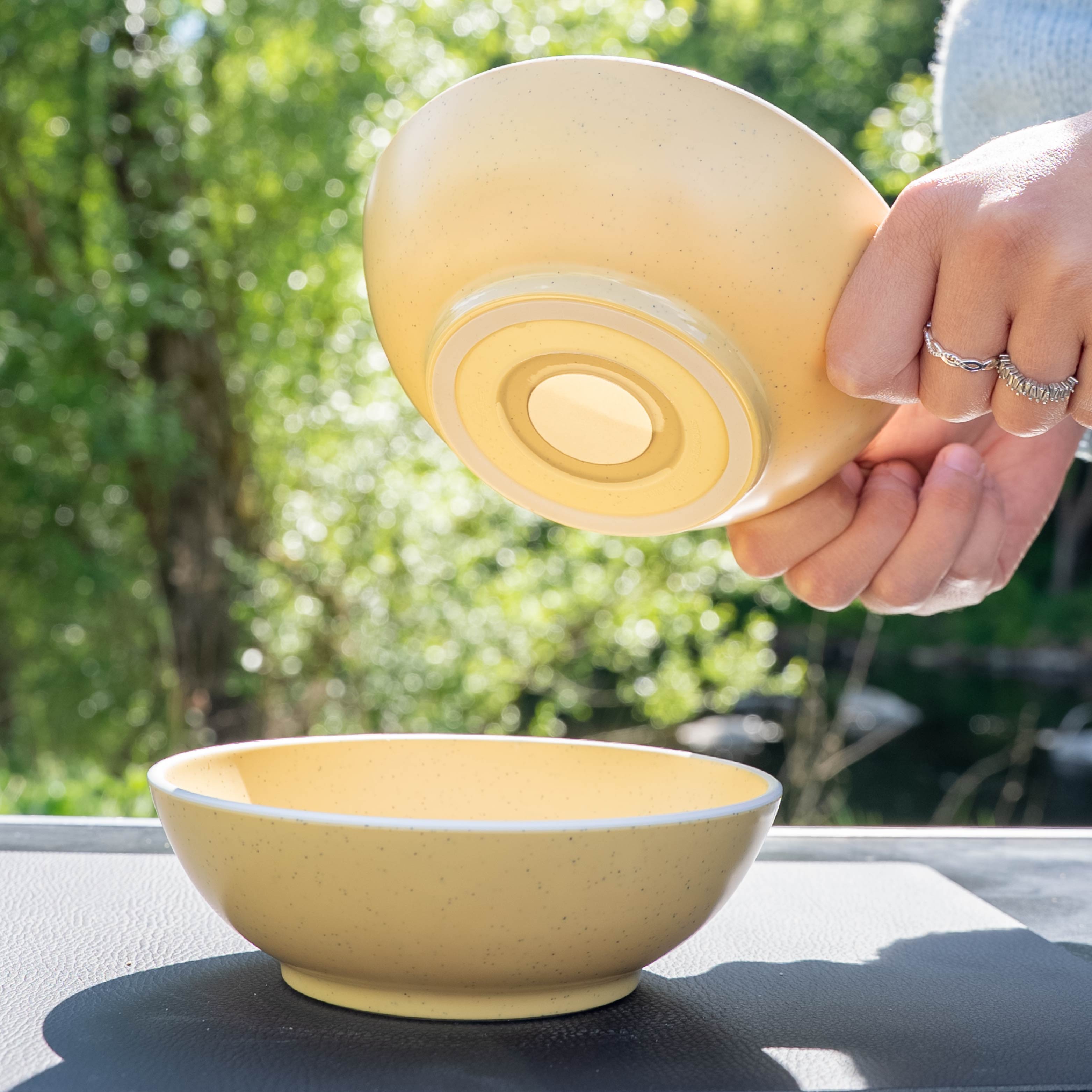 DOLOMIT YELLOW Plastic Mixing Bowls with Lids - 16cm Magnetic Kitchen Storage Containers for Baking, Cooking & Food Prep | Microwave & Dishwasher Safe