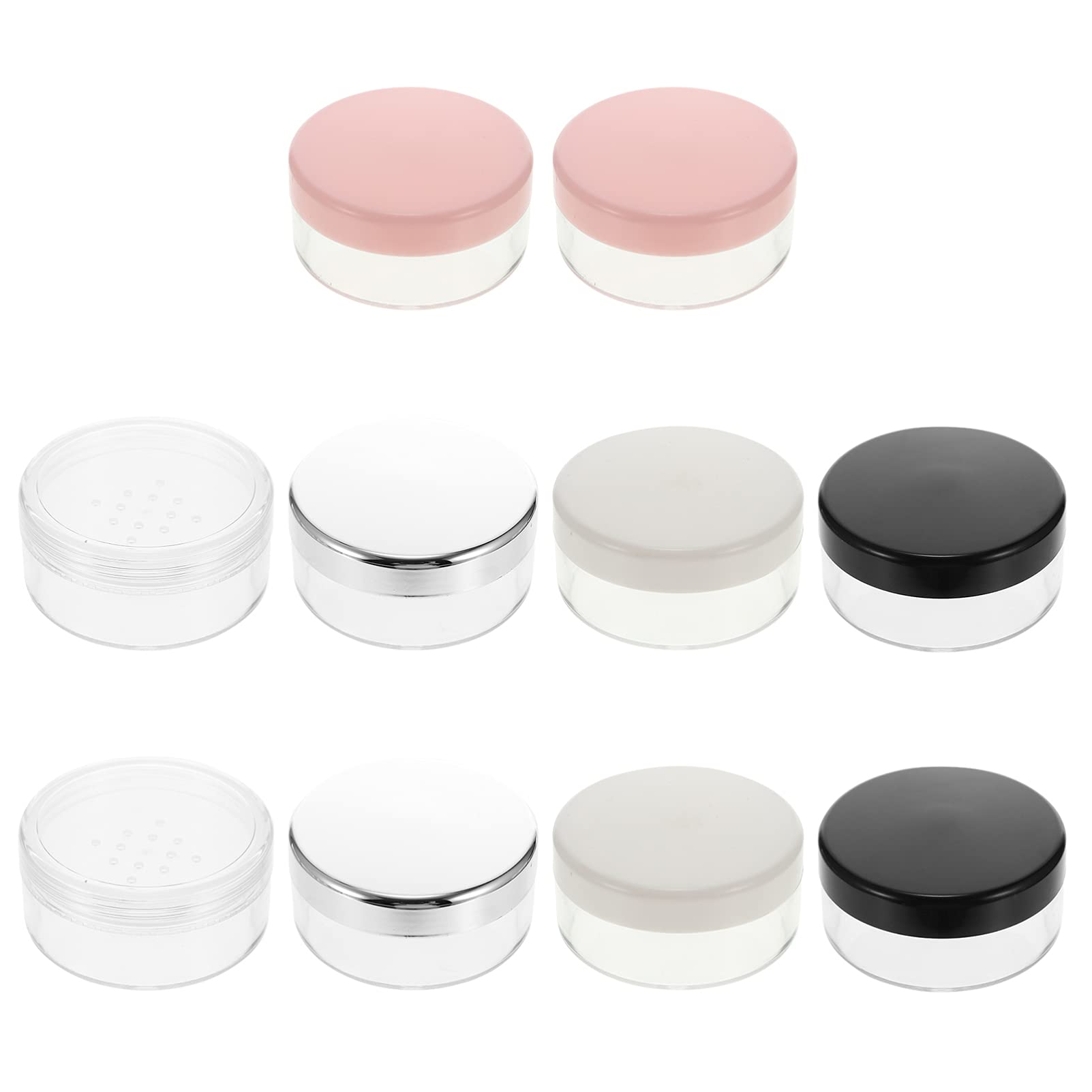 EXCEART 10Pcs 30g Empty Plastic Cosmetic Jars with Sifter Lids - Loose Powder Containers for Makeup, Blush & Eyeshadow | Travel-Friendly Refillable Makeup Storage Case for Home & Salon Use