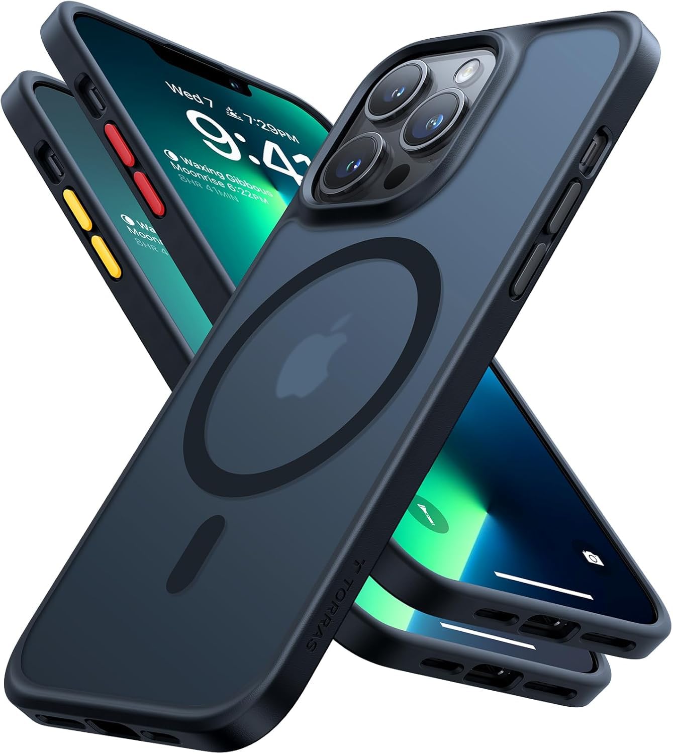 TORRAS Magnetic Shockproof Case for iPhone 13 Pro Max - Military Grade Drop Tested, MagSafe Compatible, Slim Protective Cover with Translucent Hard Back & Soft Bumper (Black) - Perfect for Daily Use, Outdoor Activities and Travel Protection