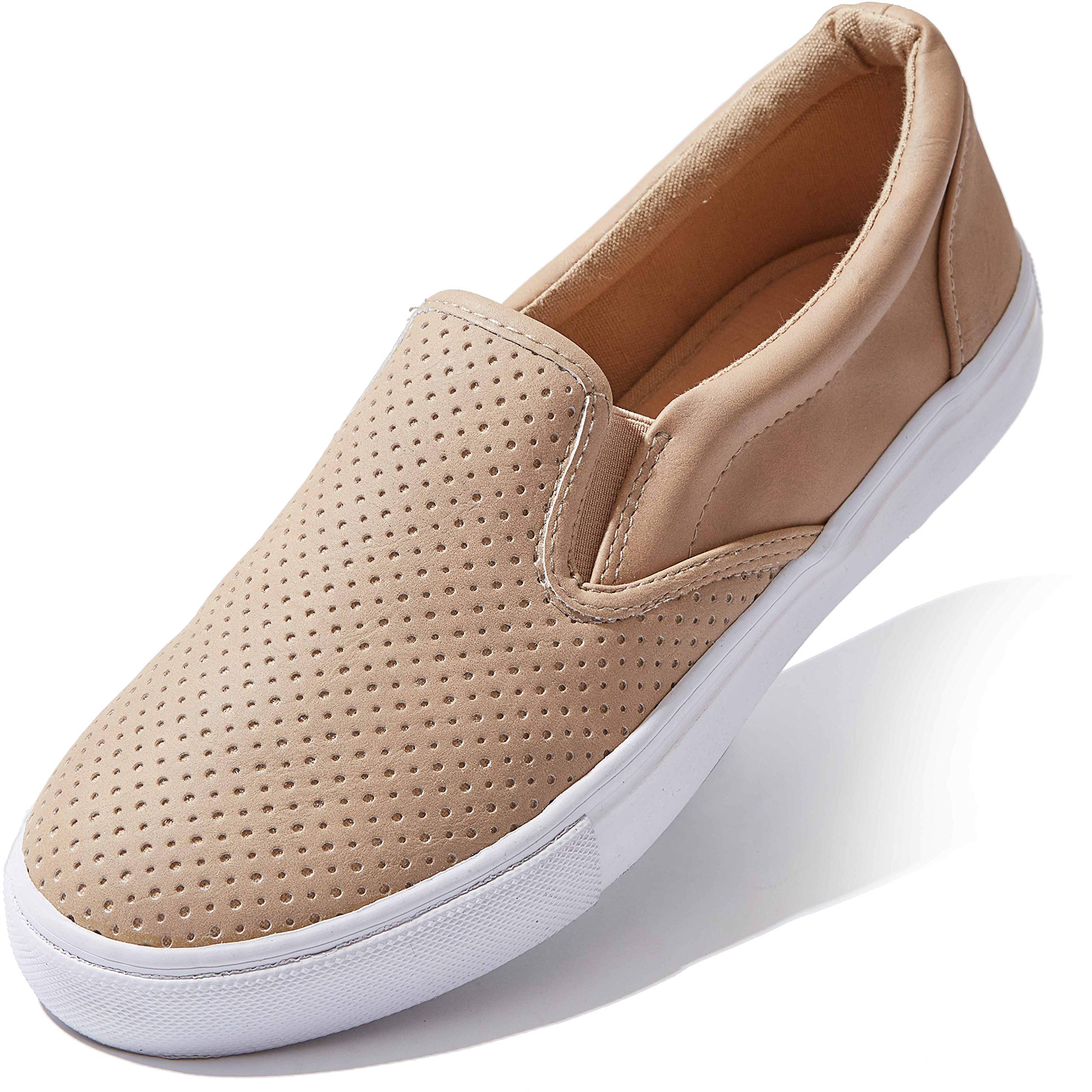 DailyShoes Platform Slip-On Sneakers - Round Toe Low Cut Thick Sole Dress Shoes for Women | Ballet Flats & Skate Walking Shoes | Comfortable Casual Wear for Daily Use, Office, and Travel