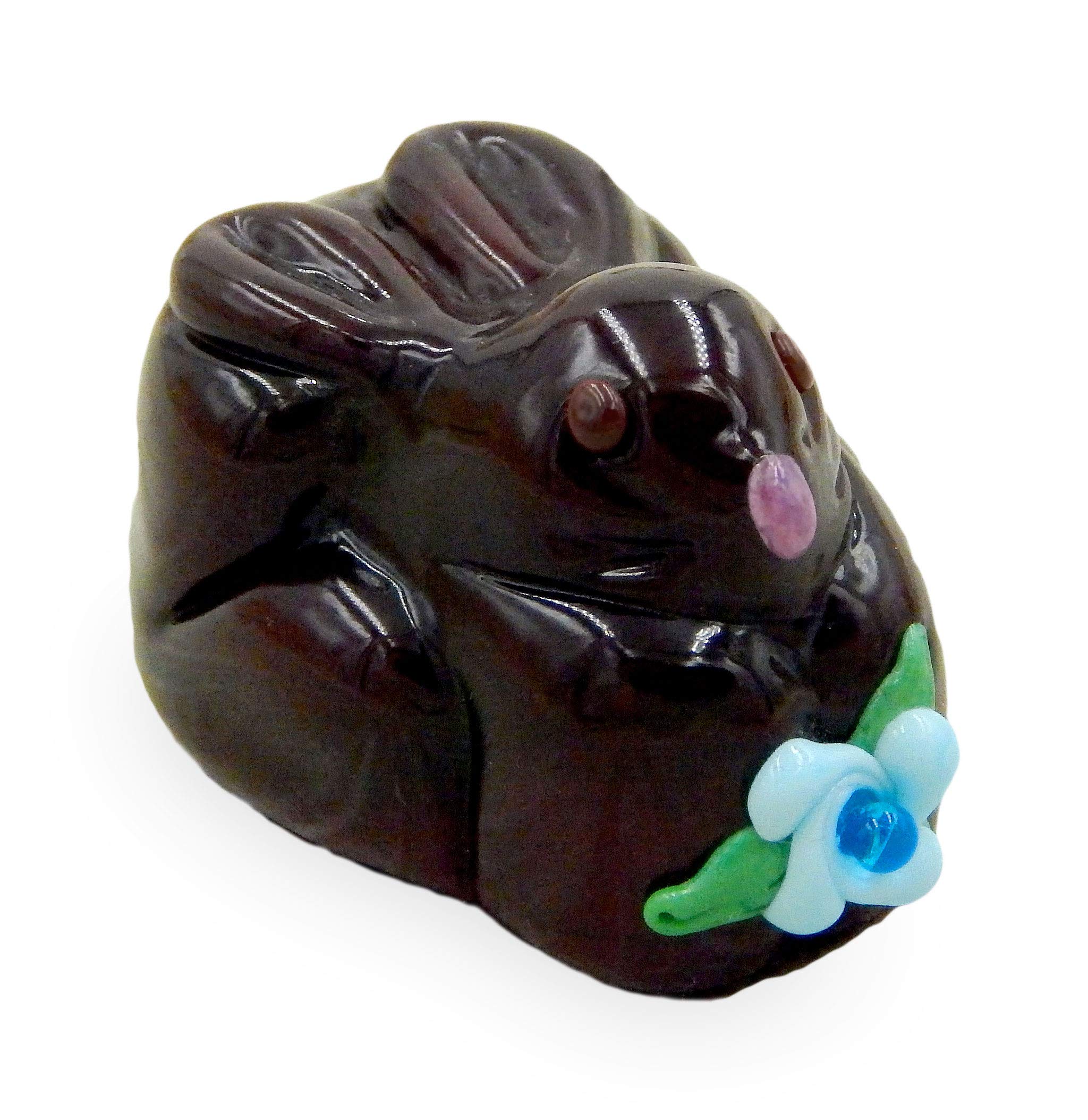 Handmade Art Glass Bunny Rabbit Chocolate Gift - Elegant Easter Décor for Home, Party & Holiday Celebrations | Perfect for Easter Baskets, Table Centerpieces & Spring Gifting