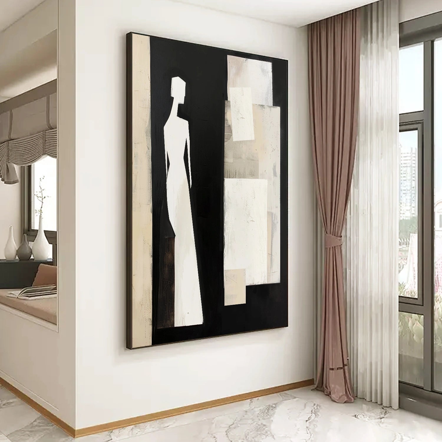 Contemporary Abstract Minimalist Wall Art Canvas Print #CW012 - Modern Home Decor for Living Room, Bedroom & Office