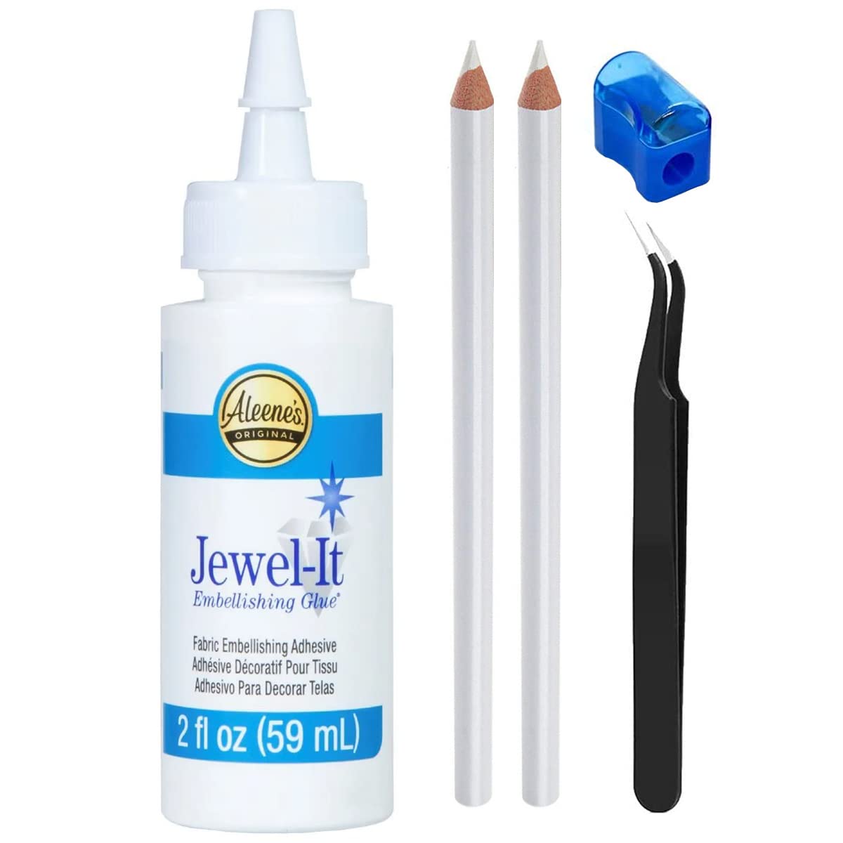 Jewel-It Fabric Glue 2oz with Accessories for DIY Crafts & Jewelry Making