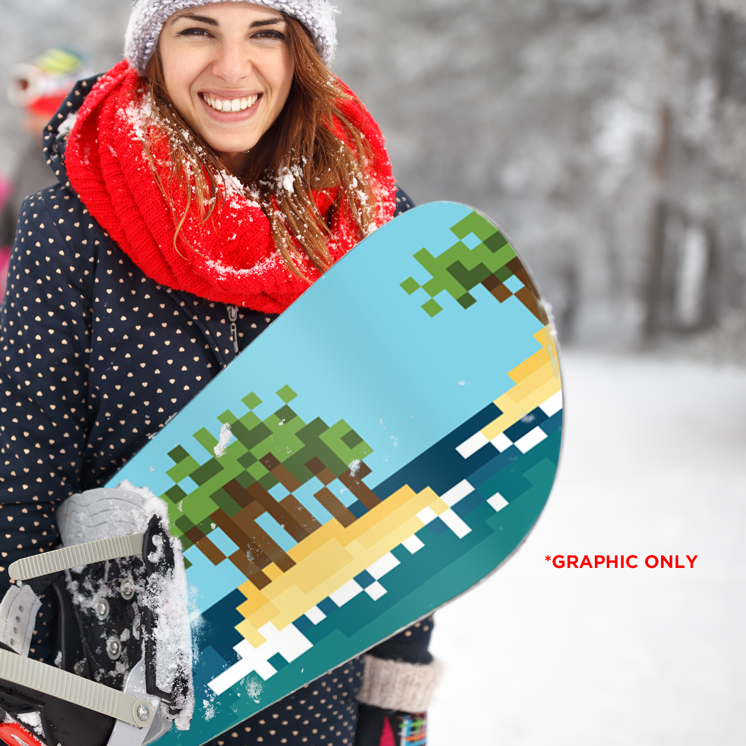 8-Bit Island Tropical Snowboard Skins - High-Traction Grip for All-Mountain & Backcountry Snowboarding - Perfect for Powder, Ice, and Steep Terrain Adventures