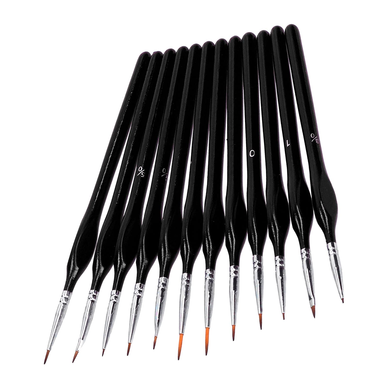 Ubersweet® 12Pcs Professional Line Drawing Brush Set - Face Painting, Model Makeup & Nail Art Tools (Black) | Perfect for Cosplay, Halloween & Professional Beauty Artists