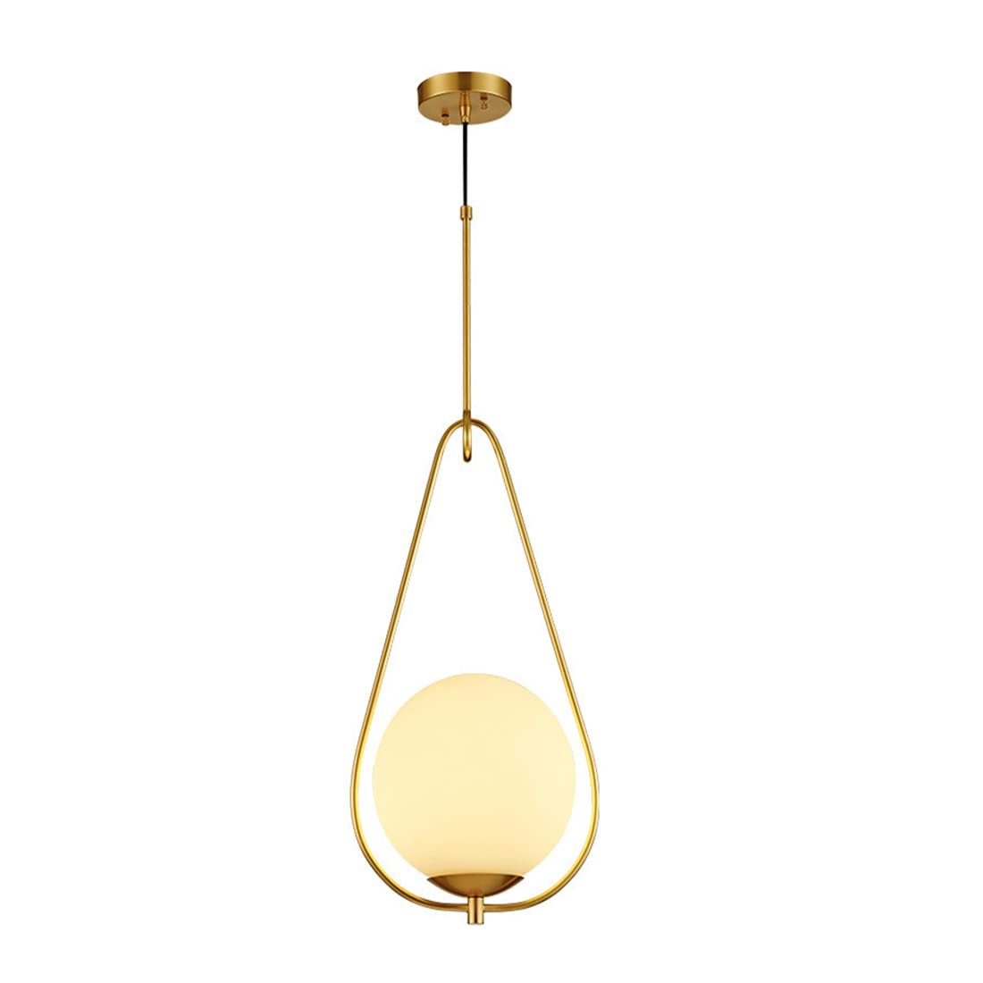 Luxury Glass Ball Chandelier - Golden Modern Minimalist Pendant Light for Bedroom, Dining Room & Living Room | Elegant Round Hanging Lamp Perfect for Bedside, Restaurant & Entryway Decor