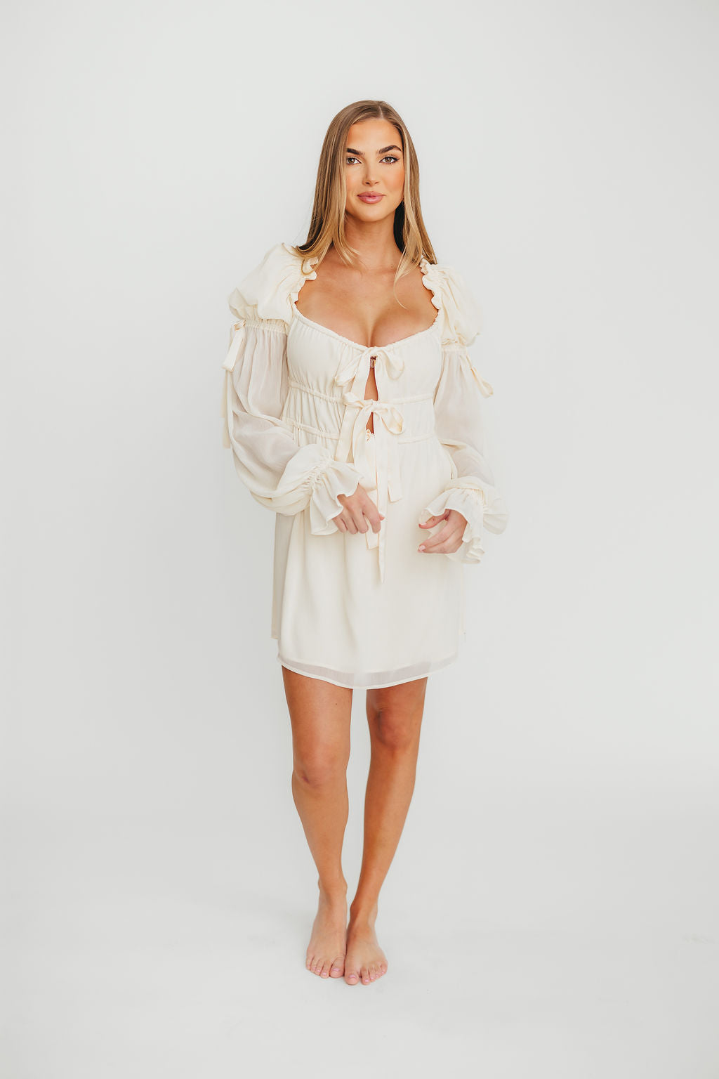 Cream Macbeth Mini Dress for Women | Elegant Party & Cocktail Dress | Perfect for Weddings, Date Nights & Special Occasions