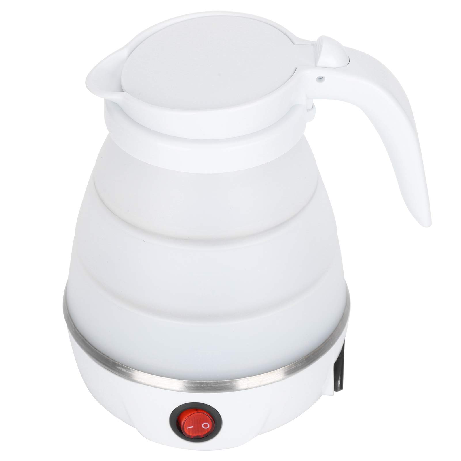 Gerioie Electric Kettle - 600W Portable Foldable Travel Kettle for Home, Camping, Dorm & Office - Fast Boiling, Compact Design (White) - Perfect for Tea, Coffee, Instant Noodles & Outdoor Adventures