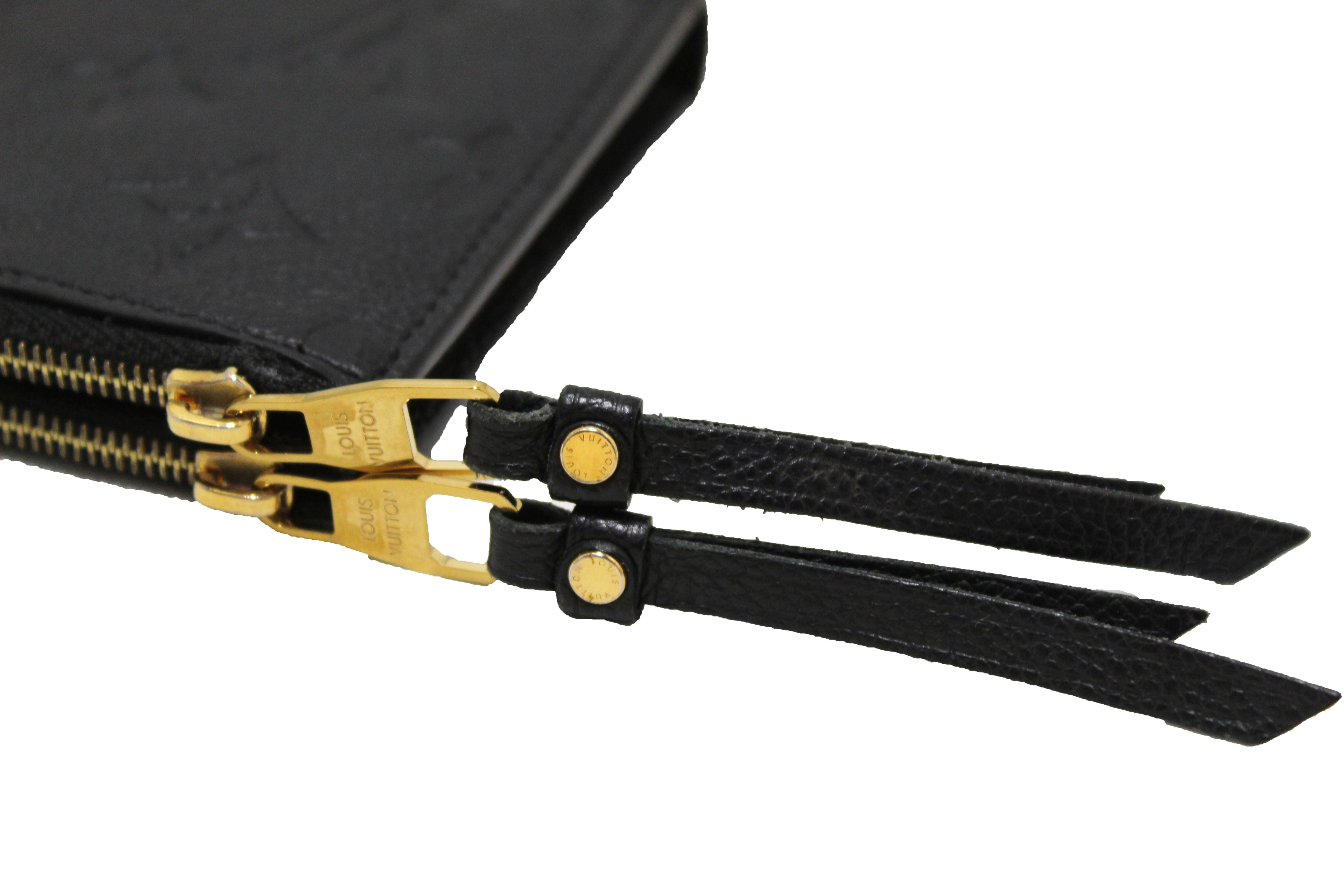 Authentic Louis Vuitton Black Monogram Empreinte Leather Adele Long Wallet for Women | Luxury Designer Bifold Wallet with Card Slots & Zippered Coin Pocket | Perfect for Everyday Use, Travel & Gift Giving