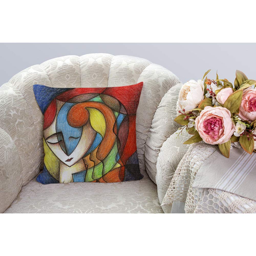 HGOD DESIGNS Rabbit Throw Pillow Covers 16x16 Inch - Cute Cartoon Bunny Flying with Balloons Home Decor for Sofa, Bed, Living Room | Perfect for Nursery, Kids Room & Cozy Gift Ideas