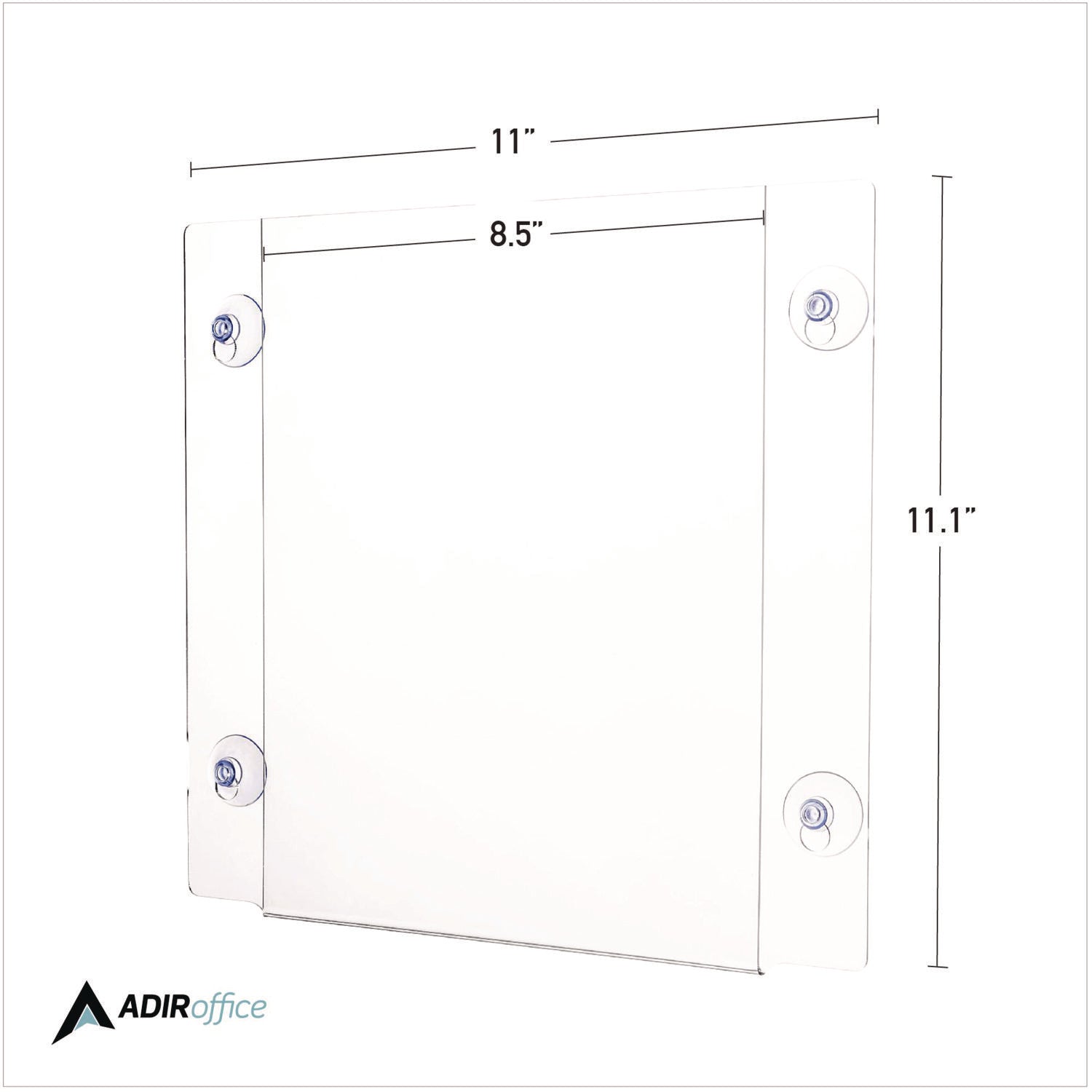 AdirOffice Clear Suction Acrylic Window Sign Holder - 8