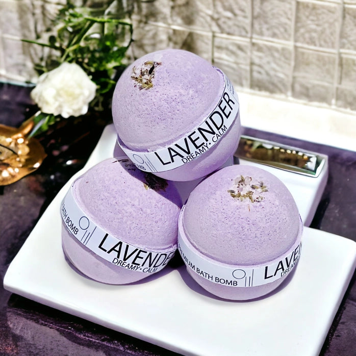Lavender Bath Bomb for Relaxation & Stress Relief - Soothing Aromatherapy for Calm Sleep & Spa-Like Bath Experience