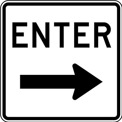 Vinyl Safety & Warning Stickers Bundle - Warehouse Signs, Enter Right Arrow Sticker G9-3 Pack (3.5