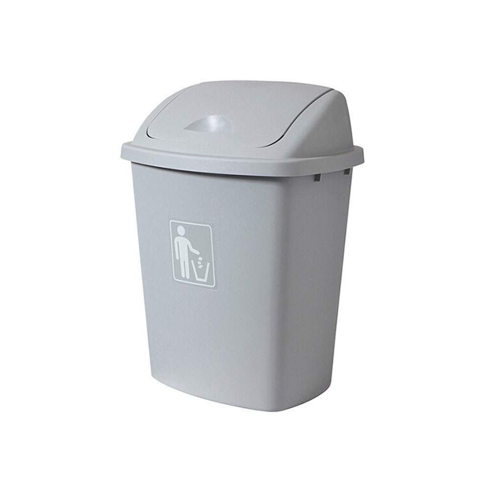65L Large Capacity Trash Can with Lid - Durable Outdoor & Indoor Garbage Bin for Kitchen, Bedroom, Classroom - Gray 30L - Perfect for Home, Office & School Waste Disposal
