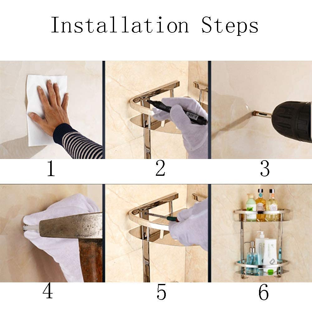 Multifunctional Bathroom Shelf - 2-Tier Triangle Wall-Mounted Shower Organizer & Corner Storage Rack (22x38cm) - Perfect for Small Bathrooms, Showers & Kitchen Storage
