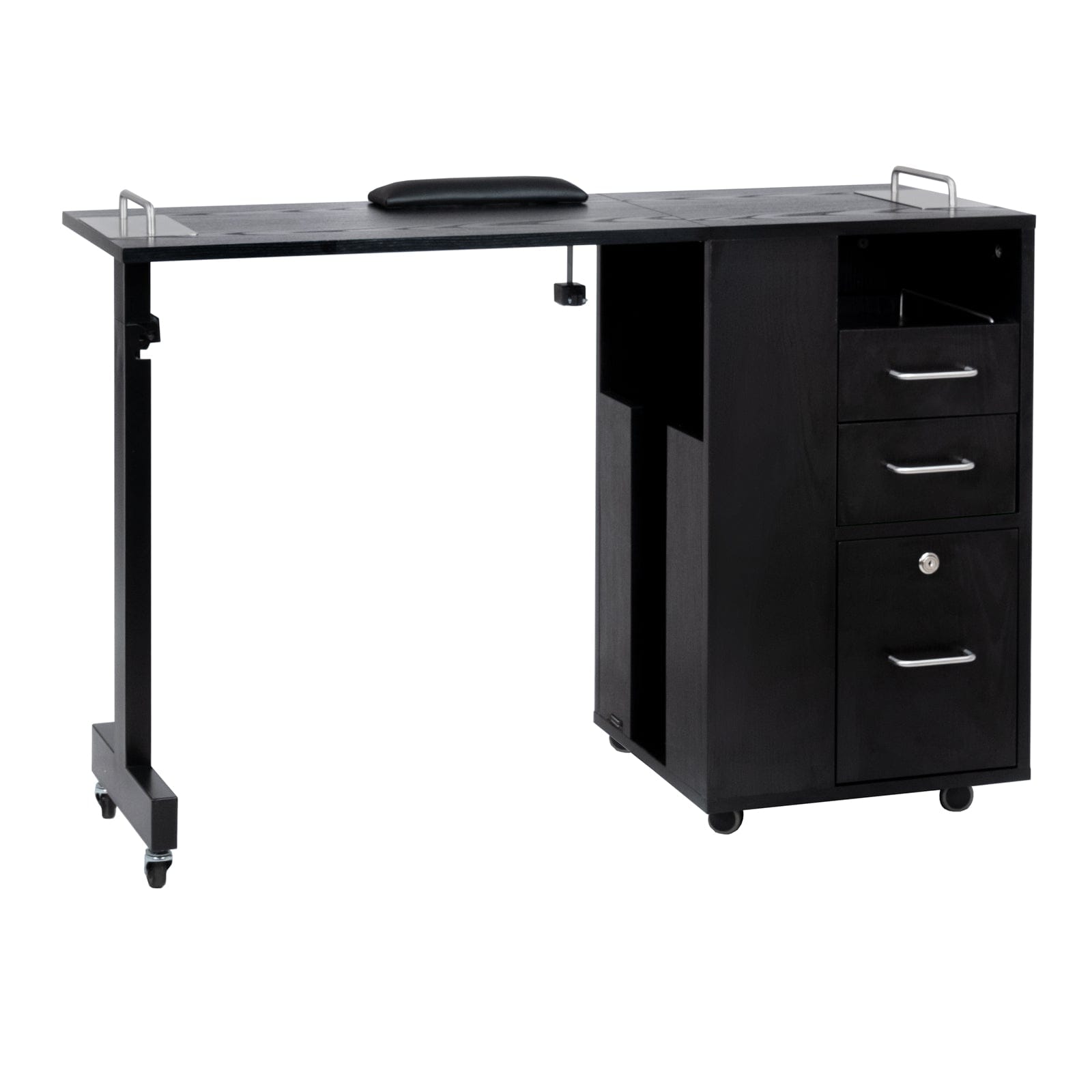 TAYLOR Foldable Manicure Table with LED Light - Portable Nail Art Station for Home & Salon Use - Perfect for Professional Nail Technicians & DIY Manicures at Home