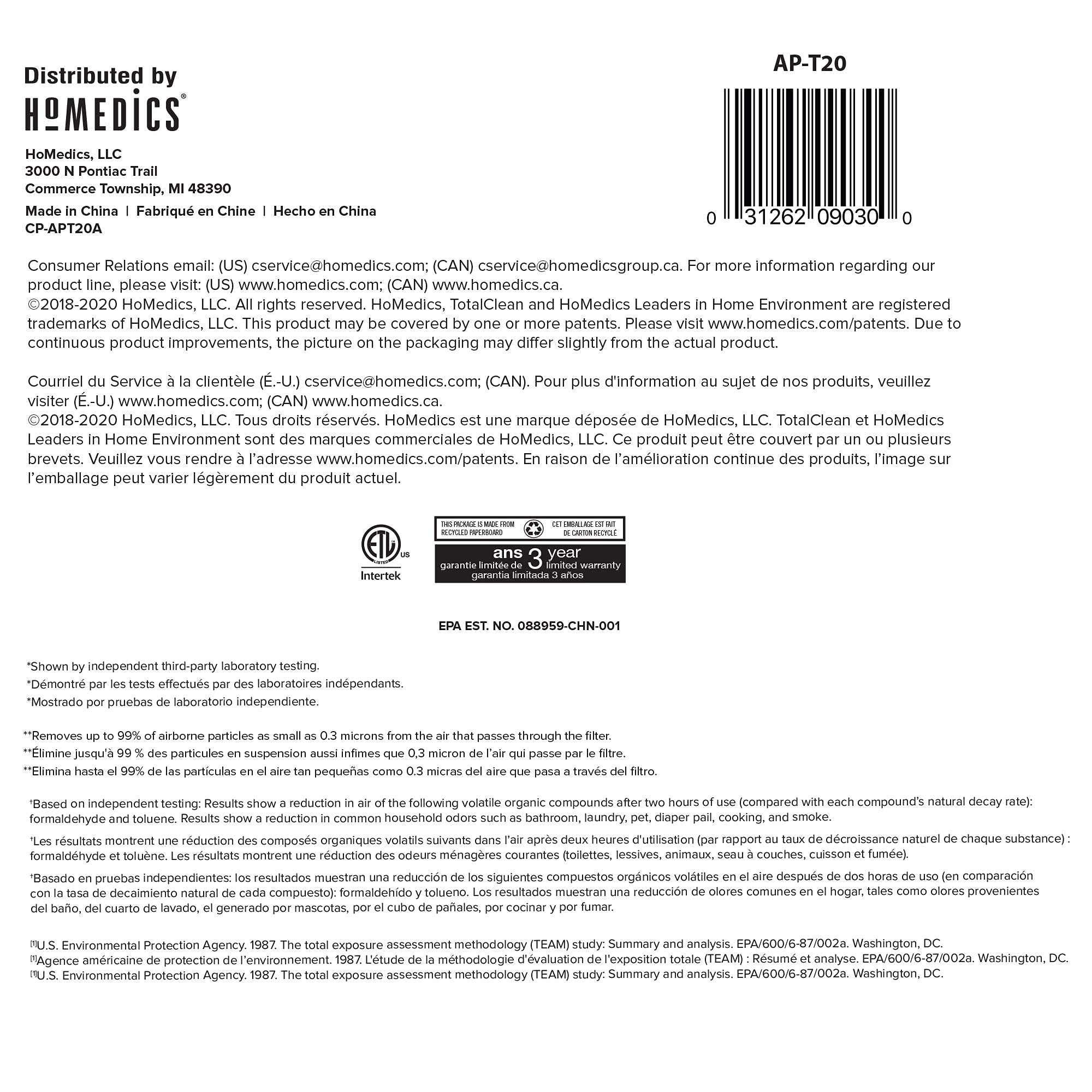 Homedics 5-in-1 UV-C Air Purifier with 360° HEPA Filter - Covers 170 Sq Ft, 3 Speed Settings for Bedroom, Office & Small Spaces | Includes Essential Oil Diffuser & Timer | Black | Ideal for Allergies, Pet Dander & Smoke Removal
