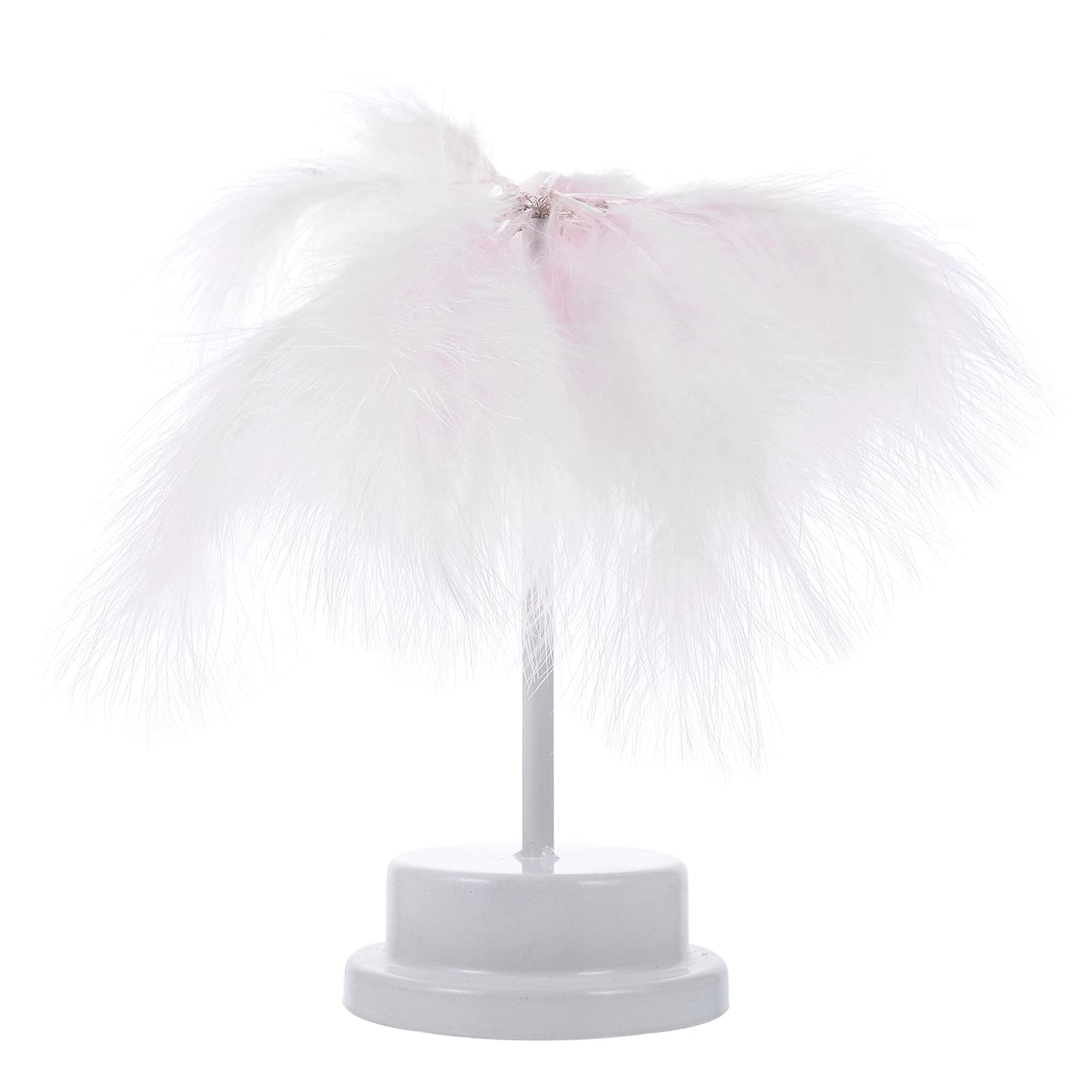Balacoo Feather Table Lamp - Modern Romantic Bedside Lighting for Bedroom & Living Room, Wedding Decor, Creates Cozy Atmosphere (No Battery Included) | Perfect for Nightstands, Home Decor, and Romantic Ambiance