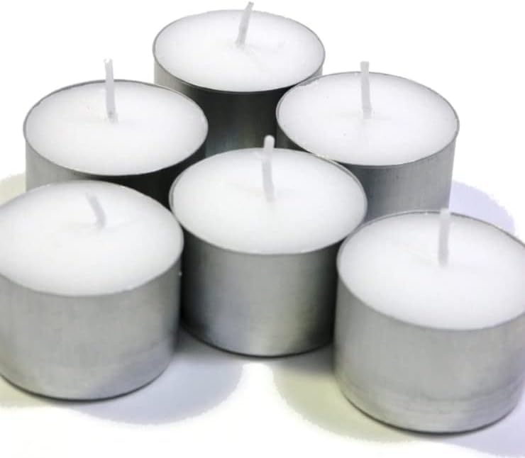 8 Hour Long-Lasting Tea Light Candles (50 Pack) - Unscented, Smokeless White Candles for Weddings, Parties, Home Decor & Relaxation - 3.8 x 2.3 cm, 8-Hour Burn Time - Perfect for Centerpieces, Romantic Dinners & Candle Holders