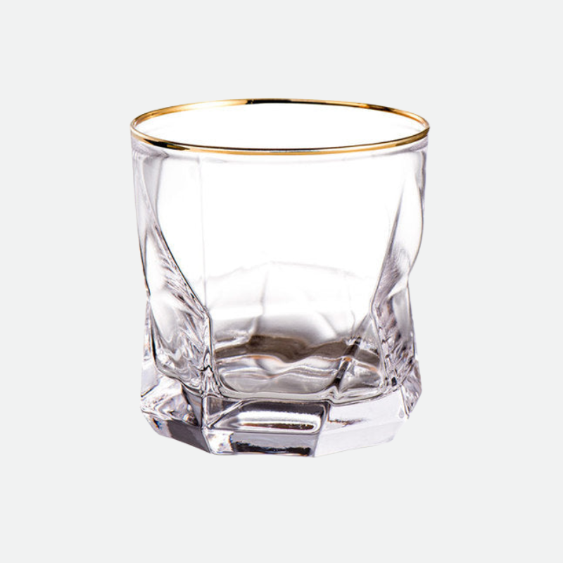 Premium Faceted Whiskey Glasses Set of 4 - Crystal Clear Cut Glass Tumblers for Bourbon, Scotch & Cocktails - Elegant Barware for Home, Gifts & Entertaining