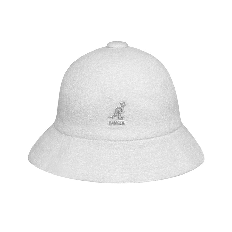 KANGOL Bermuda Casual Bucket Hat - White | Summer Beach Hat for Women & Men | Outdoor Sun Protection for Travel, Hiking, and Vacations
