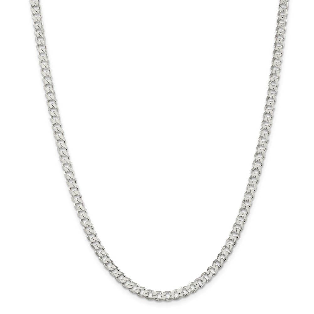 4.5mm Sterling Silver Solid Classic Curb Chain Necklace for Women - Durable Black Bow Pendant Jewelry - Perfect for Gifts, Parties & Everyday Wear