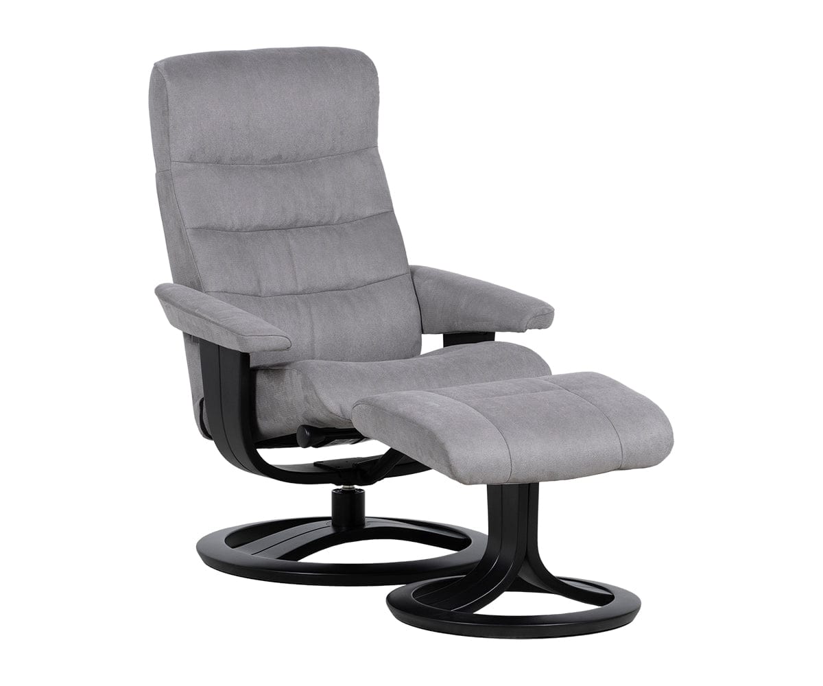 Premium Hans Recliner & Ottoman Set - Ergonomic Leather Reclining Chair with Footrest for Living Room, Home Theater & Office - Comfortable Lounge Chair for Relaxing & Napping