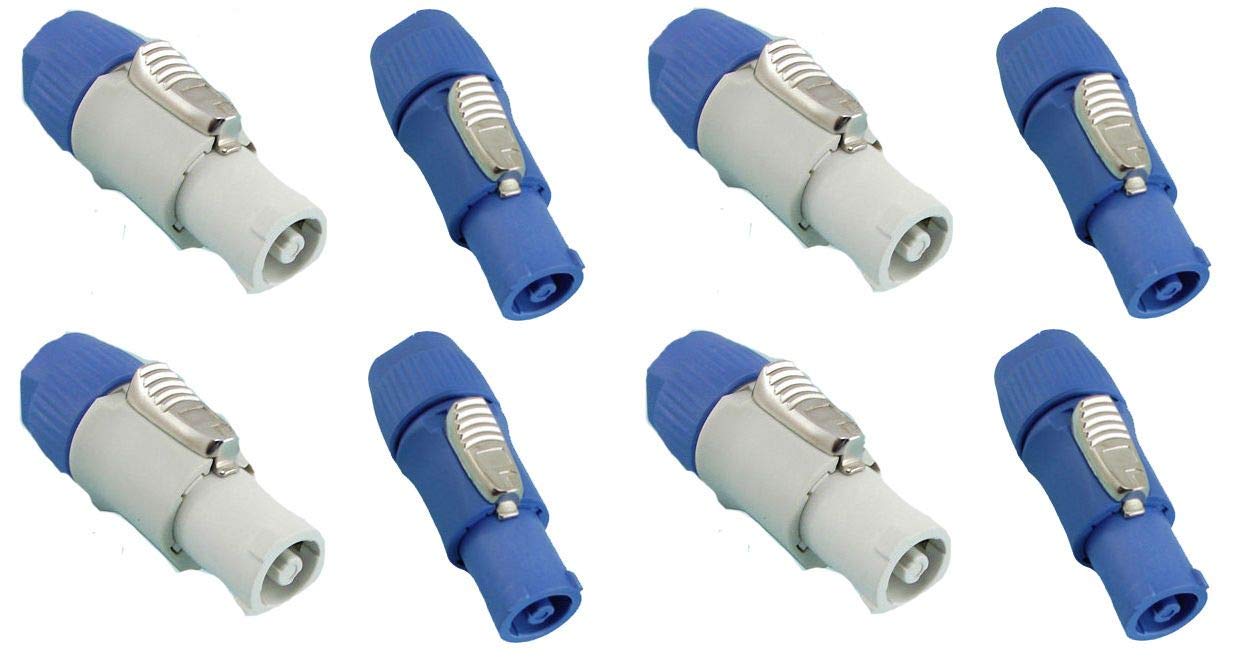 4 Pair ProCraft PC-TSC039 & PC-TSC044 Cable End Power Connectors - Compatible with Neutrik - for Professional Audio Equipment and Stage Lighting Systems