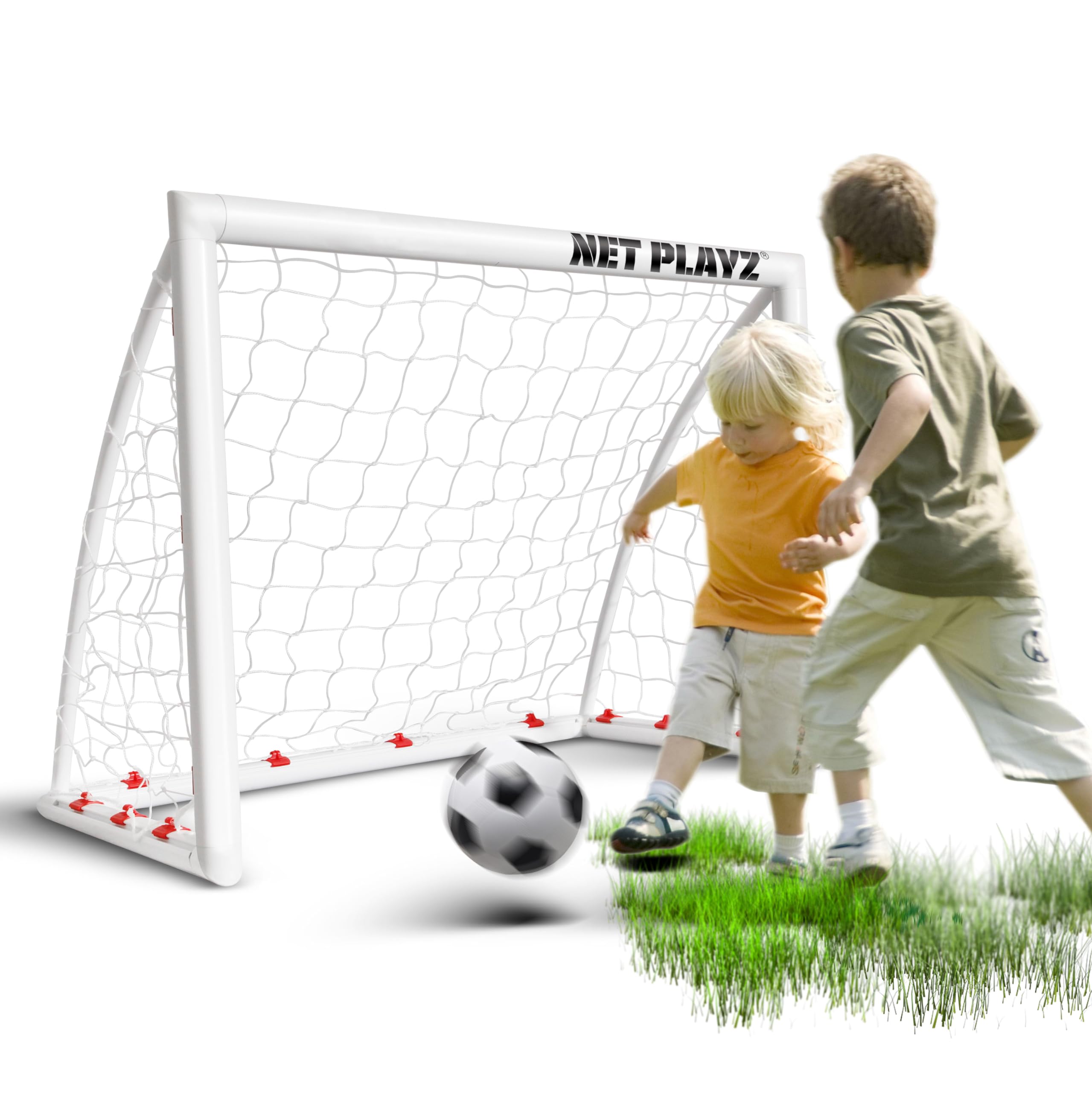 Portable 4x3ft Kids Soccer Goal with Net - High Strength Fast Setup Backyard Football Training Equipment for Ages 3-14 - Perfect for Youth Practice, Birthday Gifts & Outdoor Play (Weatherproof)