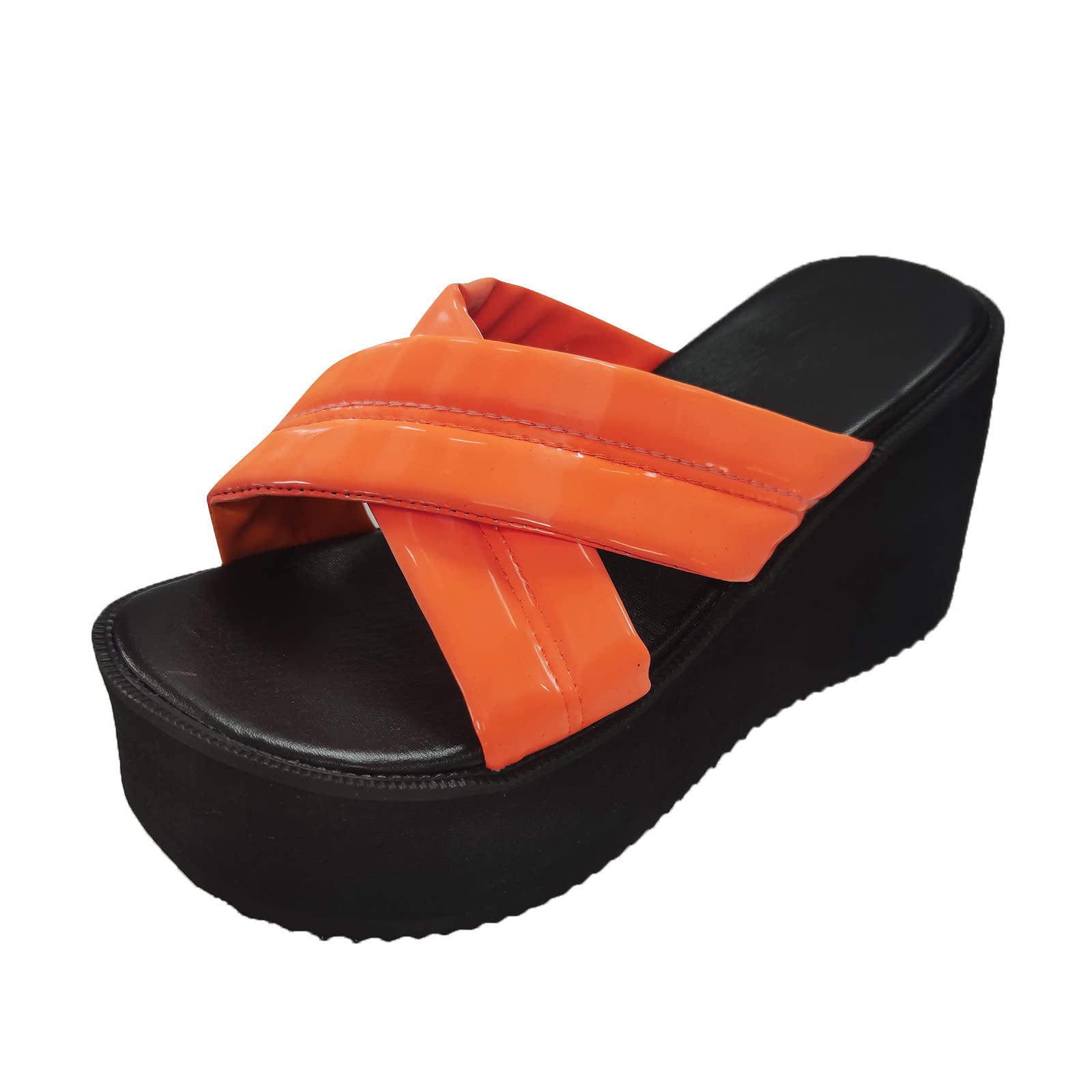 Women's Dressy Summer Sandals with Chunky Heel & Retro Cross Strap - Comfortable Platform Sandals for Casual Outings, Beach Vacations & Date Nights