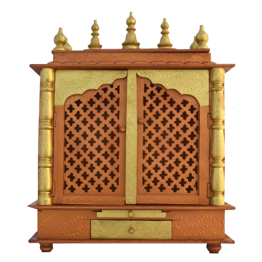 Premium LED Wooden Home Temple for Pooja Mandir - Handcrafted Spiritual Altar for Hindu Worship | Perfect for Home Decor, Meditation & Daily Prayers