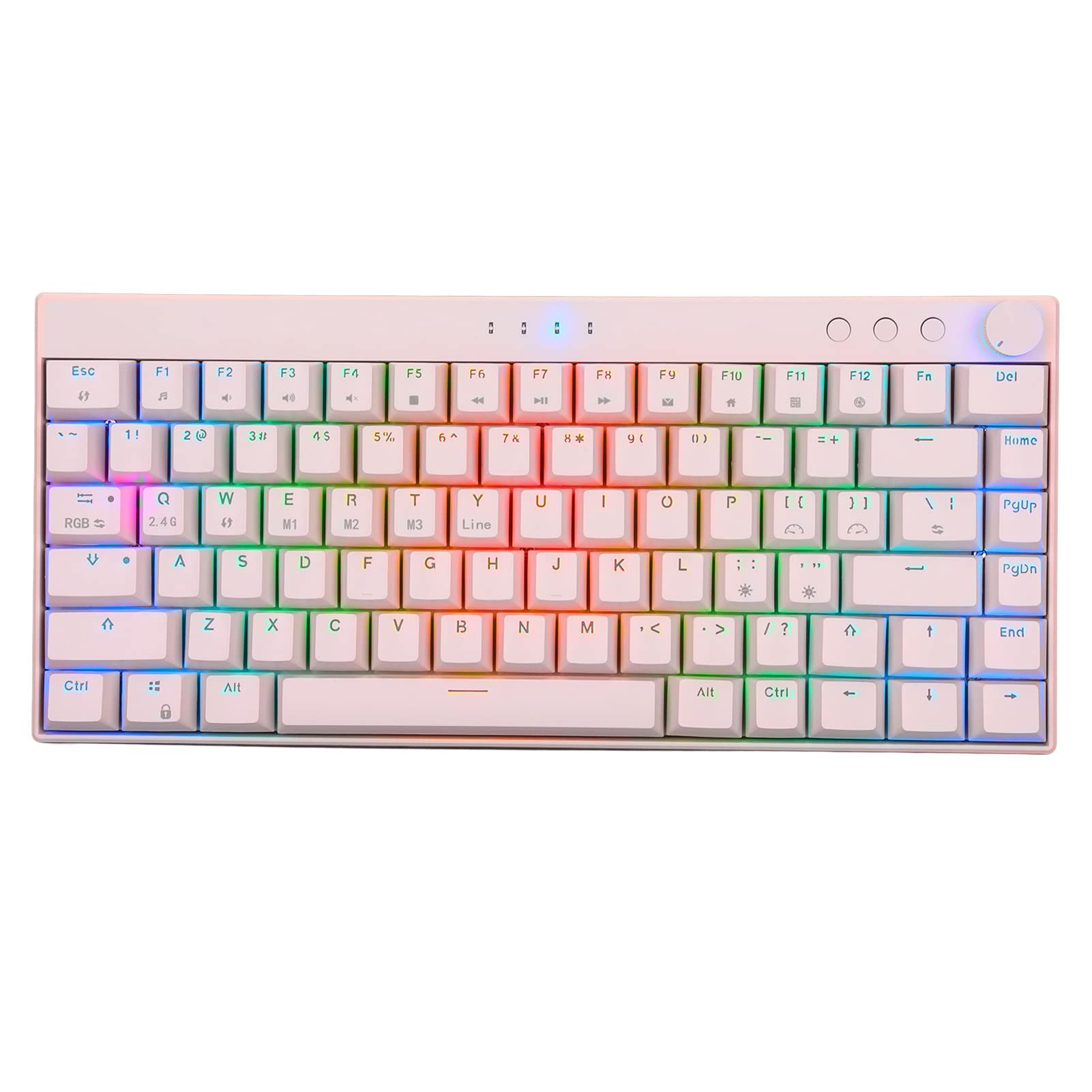 Hilitand 82-Key Mechanical Keyboard with RGB Backlight - Wireless 2.4G/Bluetooth/Type-C Wired Ergonomic Keyboard for Windows, iOS, Android - Perfect for Gaming, Office & Home Use (Linear Action Switch) | Typing, Coding & Professional Workspaces