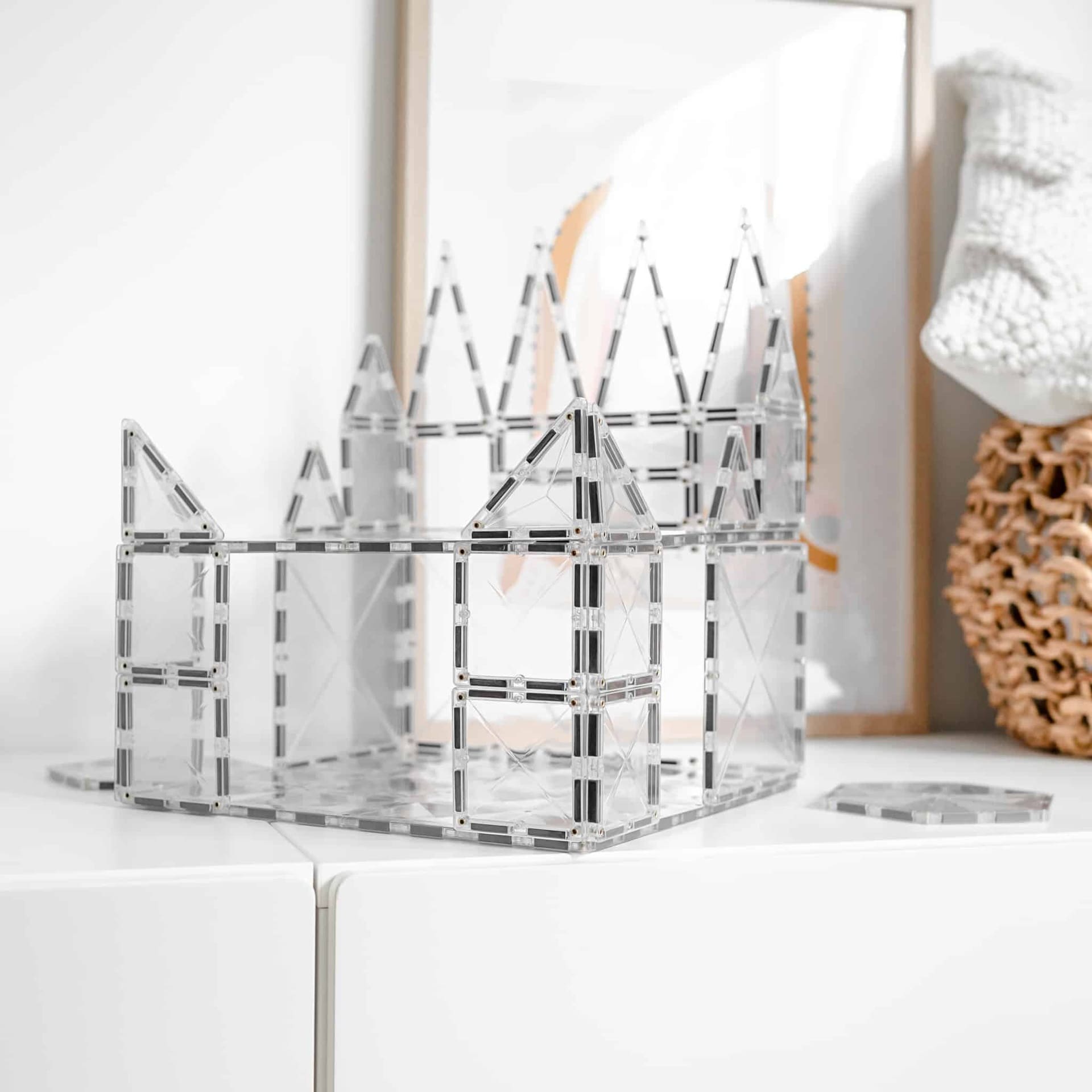 Connetix Magnetic Tiles Clear Base Plate - 2 Pack Set for STEM Learning, Creative Play & Kids Educational Toys - Perfect for Building Structures, Classroom Activities & Family Fun