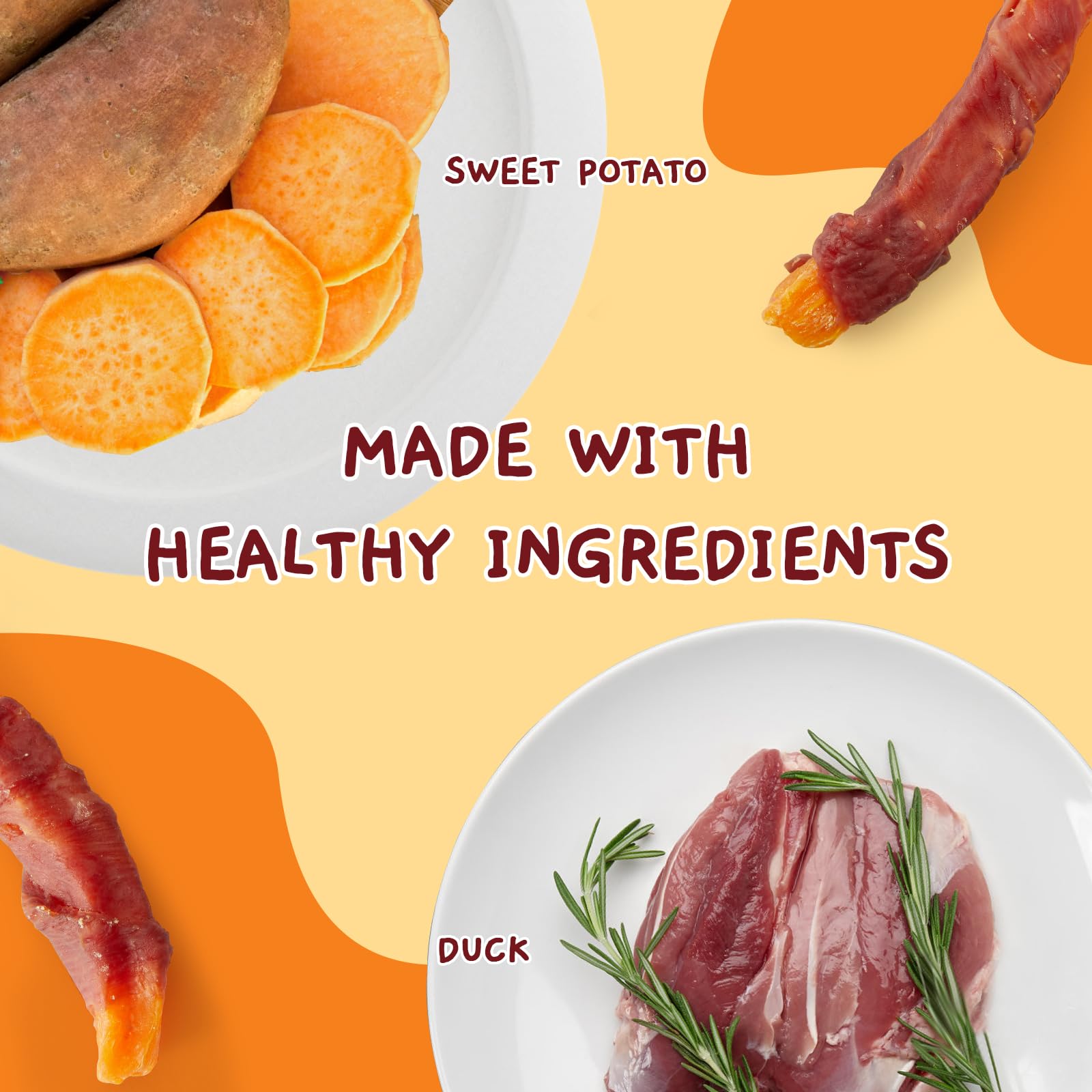 Jungle Calling Sweet Potato & Duck Dog Treats - Healthy Vegetarian Snacks for Dogs, 10.6oz | Grain-Free, All-Natural Training Rewards & Daily Treats for Puppies & Adult Dogs