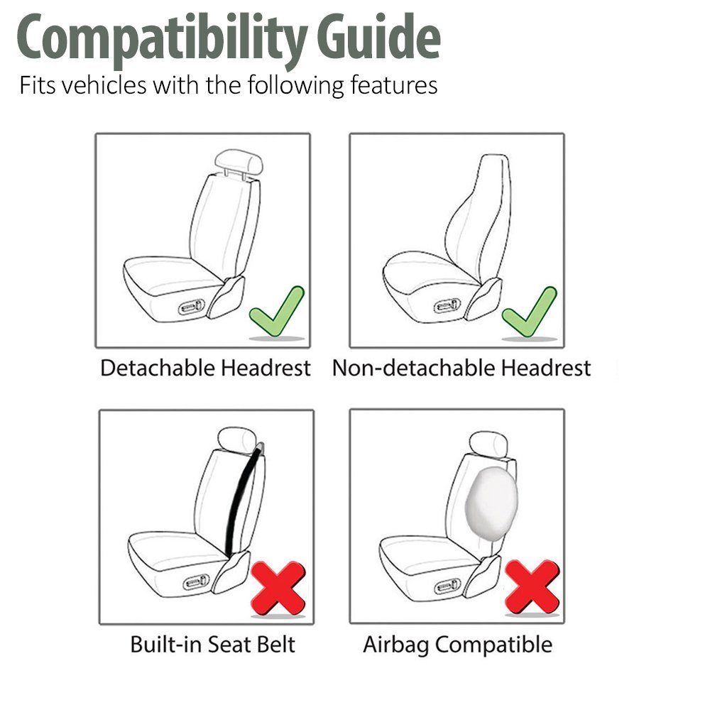 FH Group Universal Car Seat Covers - Washable High Back Design for SUV, Sedan, Van - Blue Cloth Covers for Comfort & Protection