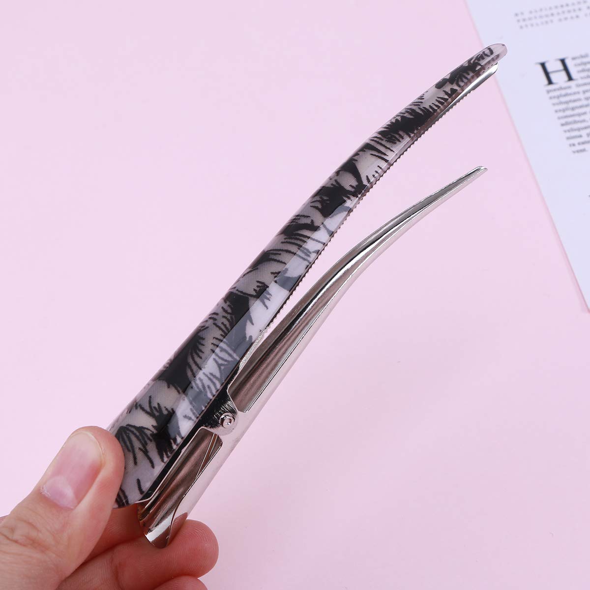 Alligator Teeth Hair Clips for Women - 6pcs Leopard Print Crocodile Hair Barrettes & Grip Claws (Random Colors) - Perfect for Parties, Cosplay, and Everyday Hairstyling