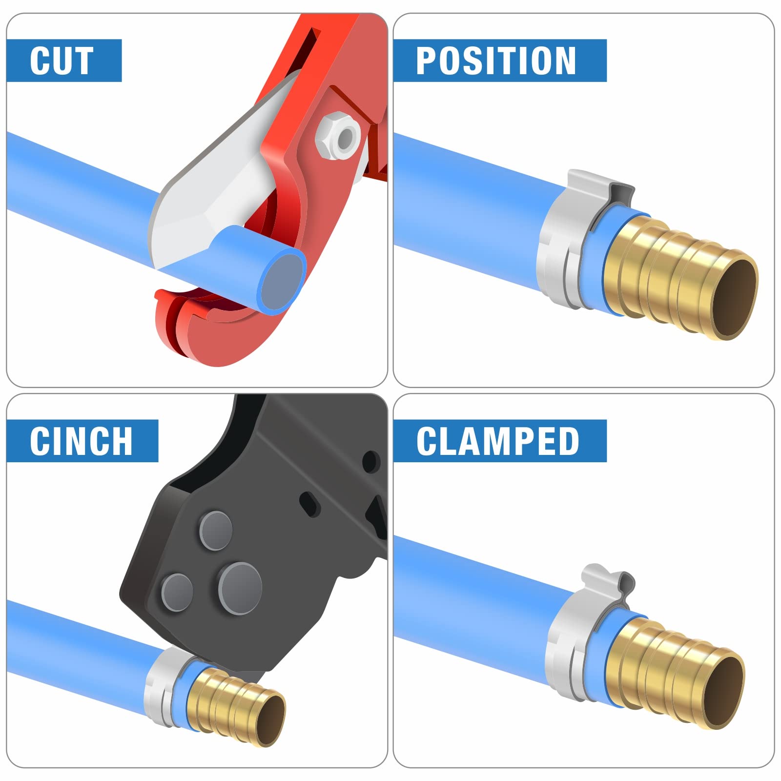 iCrimp PEX Clamp Removal Tool & Clamp Cinch Tool Bundle - Professional Plumbing Kit for PEX Pipe Repair and Installation - Perfect for DIY Home Improvement and Professional Plumbers