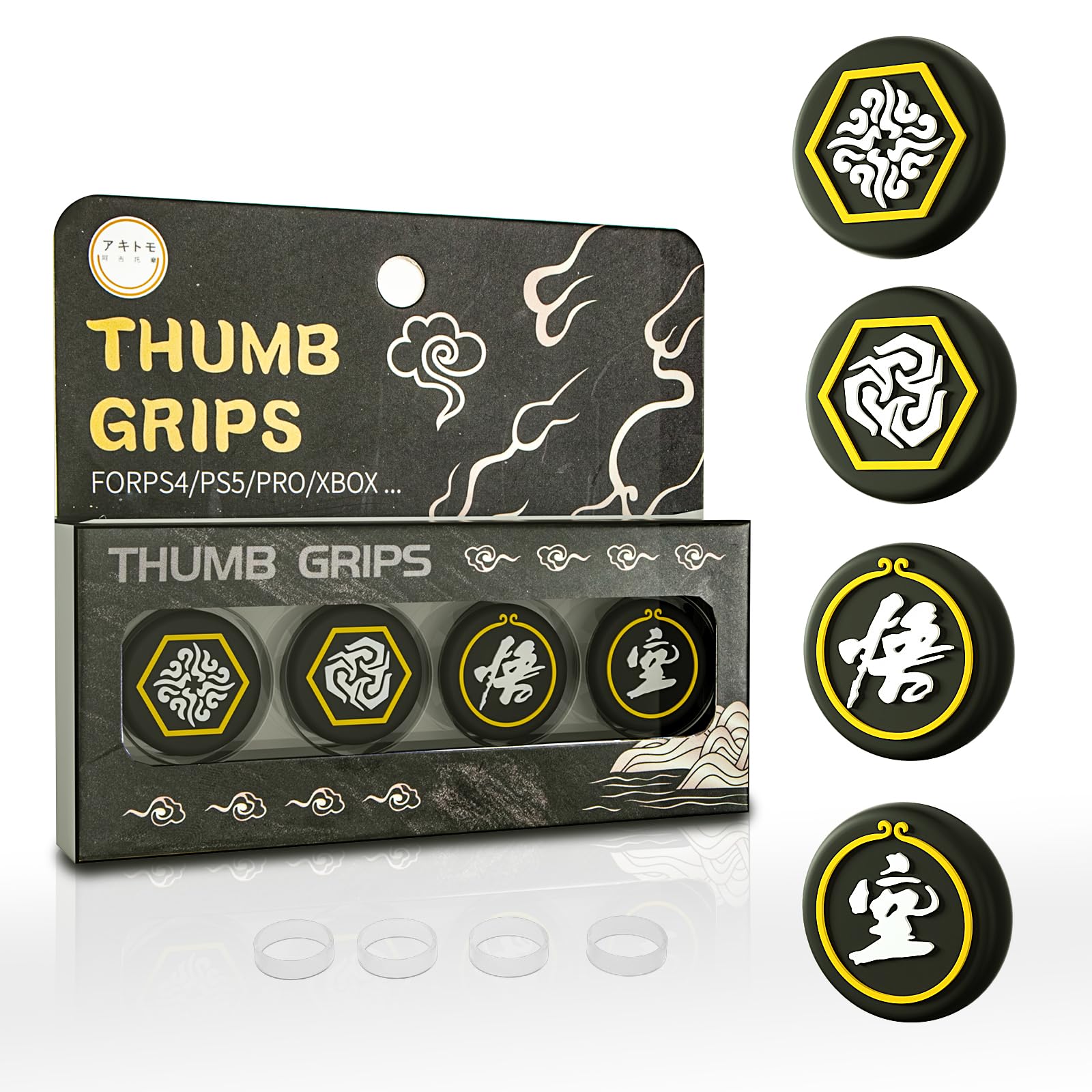 ECHZOVE Switch Pro Thumb Grips - Compatible with PS5, PS4, Xbox - Black Myth Wukong for Gaming
