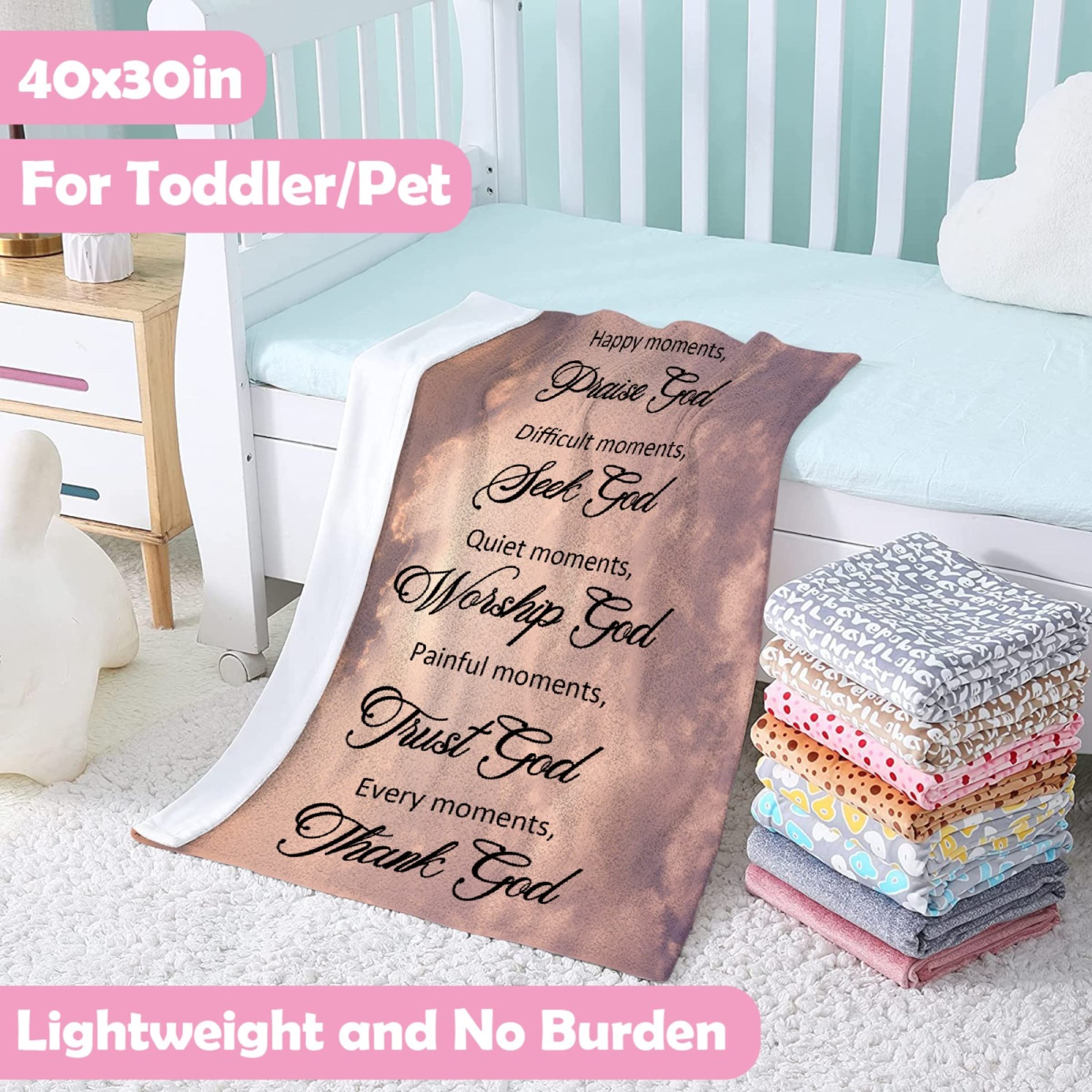 Christian Flannel Throw Blanket with Bible Verse from Luke - Ultra Soft, Lightweight & Inspirational - 120