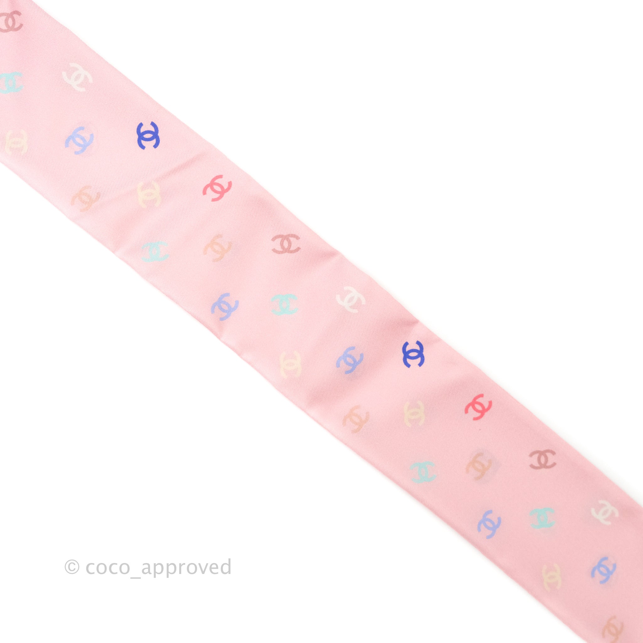 Chanel CC Silk Twilly Scarf in Pink - Luxury Fashion Accessory for Women, Perfect for Handbags, Hats & Gift Giving