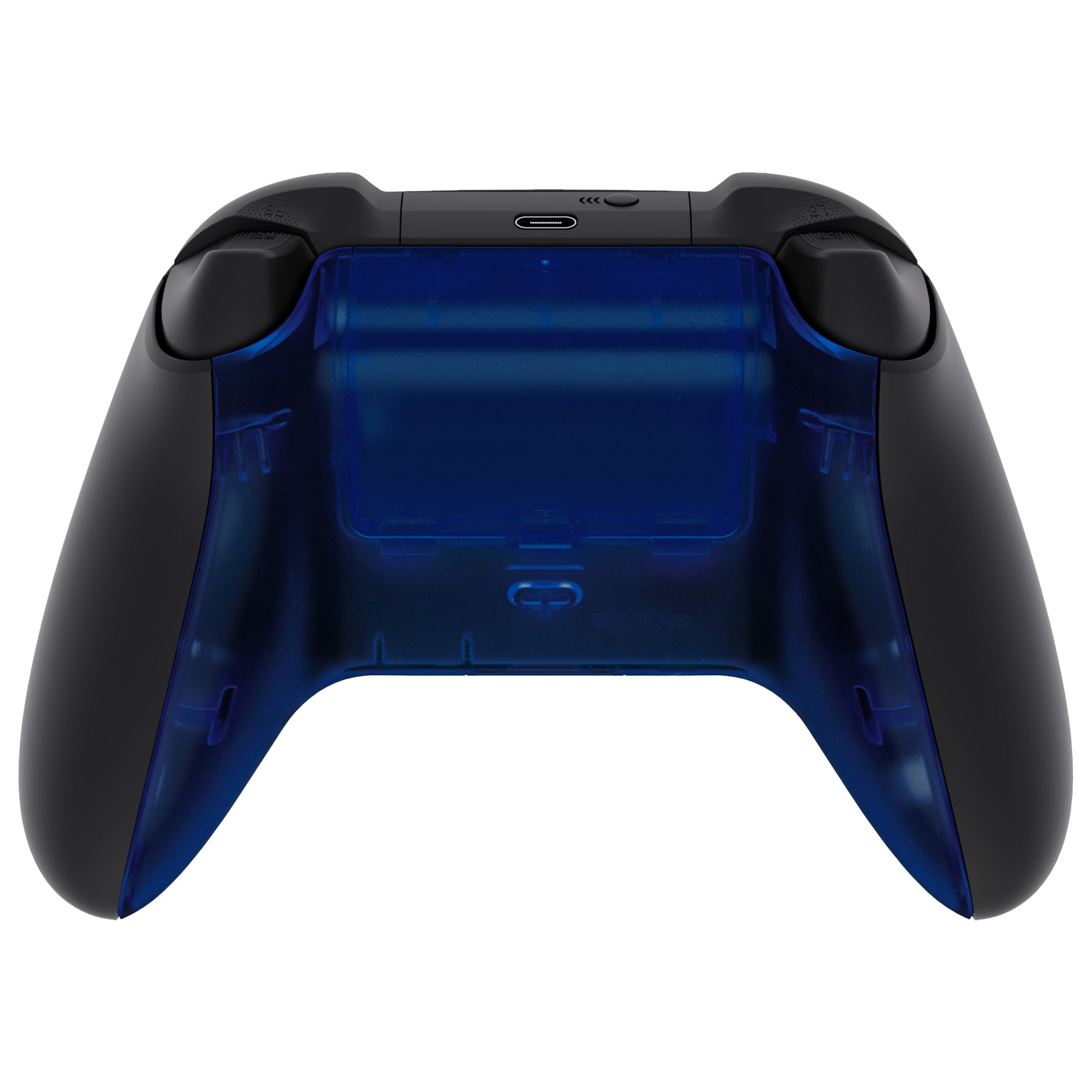 ExtremeRate Clear Blue Custom Bottom Shell & Battery Cover for Xbox Series S/X Controller - DIY Replacement Backplate for Xbox Core Controller Model 1914 - Perfect for Gaming Enthusiasts & Custom Mods (Controller & Side Rails Not Included) BX3M504