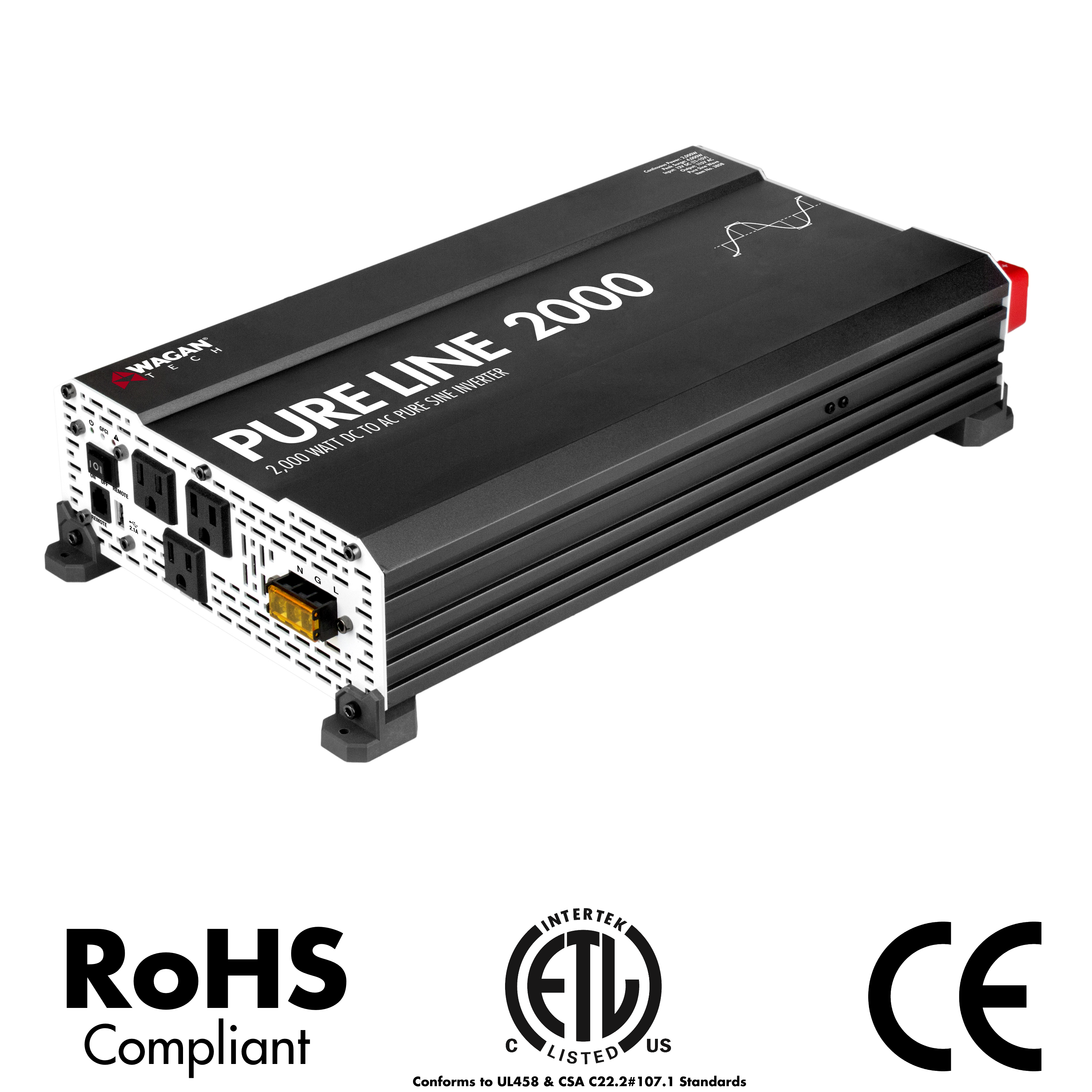 2000W Pure Sine Wave Power Inverter - Reliable & Efficient for RVs, Camping, and Off-Grid Power Needs