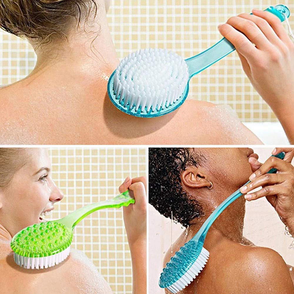 Exfoliating Body Brush with Long Handle - Back Scrubber for Shower & Bath - Skin Cleansing & Dead Skin Removal - Perfect for Deep Cleaning, Spa Days & Sensitive Skin Care