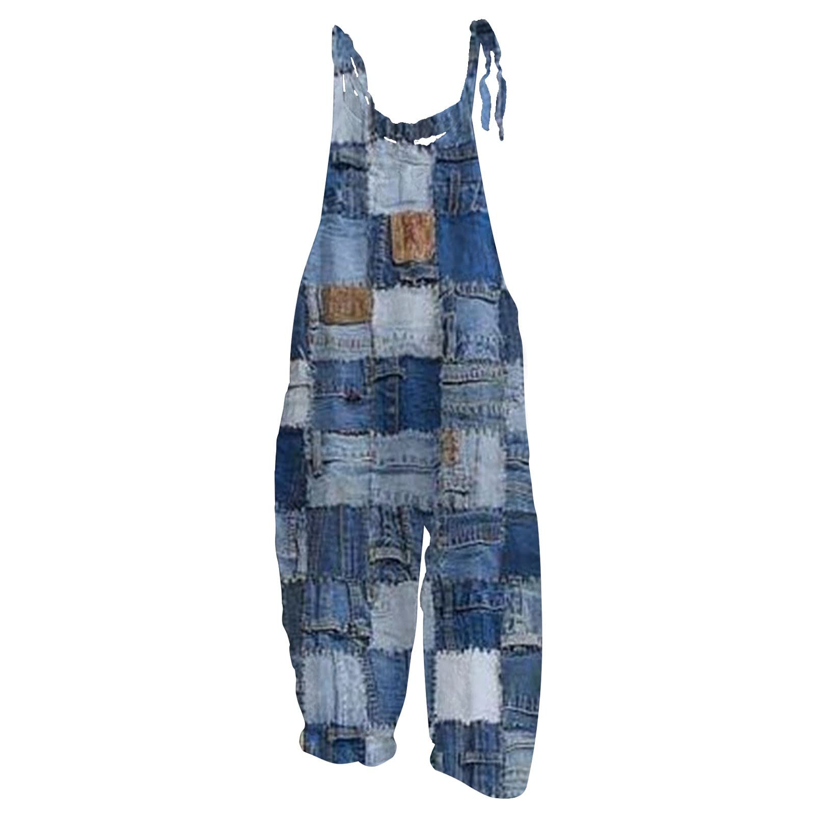YUTANRAL Women's Floral Print Sleeveless Jumpsuit - Summer 2024 Fashion Romper with Pockets | Casual & Dressy Bib Overalls for Outdoor Events, Beach Vacations & Date Nights