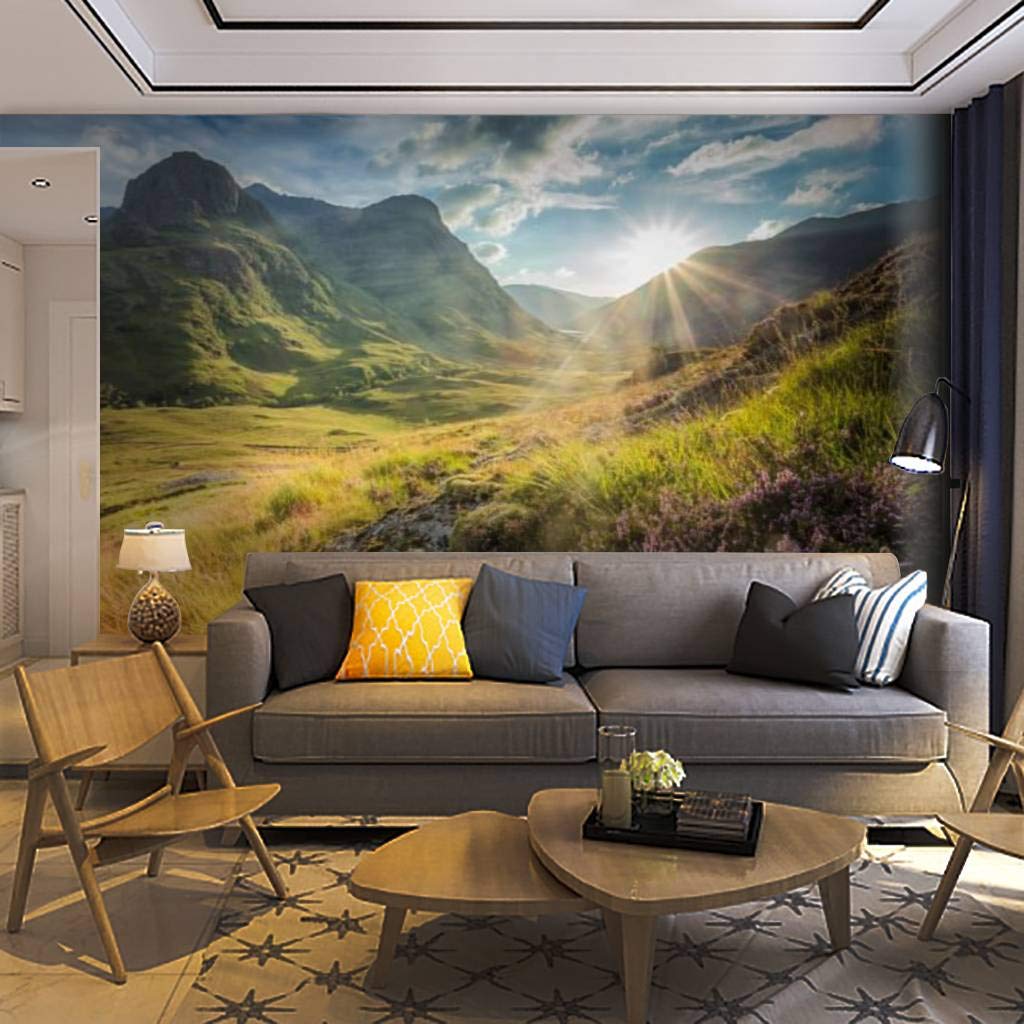 Self-Adhesive Removable Wallpaper Mural - Glencoe Scotland Landscape Peel & Stick Wall Decal for Living Room, Bedroom, Home Office | Easy DIY Home Decor & Wall Art Sticker