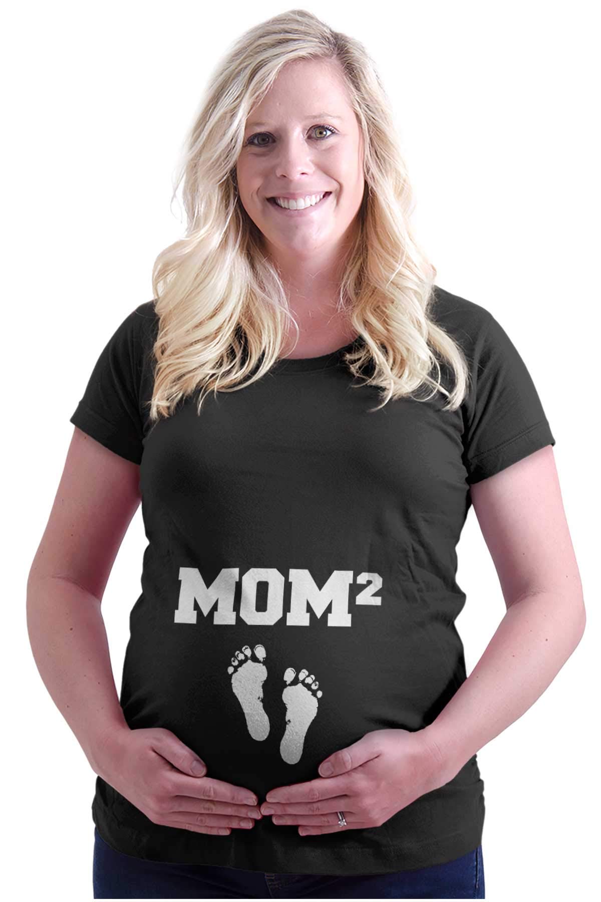 Brisco Brands Women's Maternity Pregnancy Announcement T-Shirt - Comfortable Cotton Mom Tee for Baby Shower, Gender Reveal & Photo Shoots