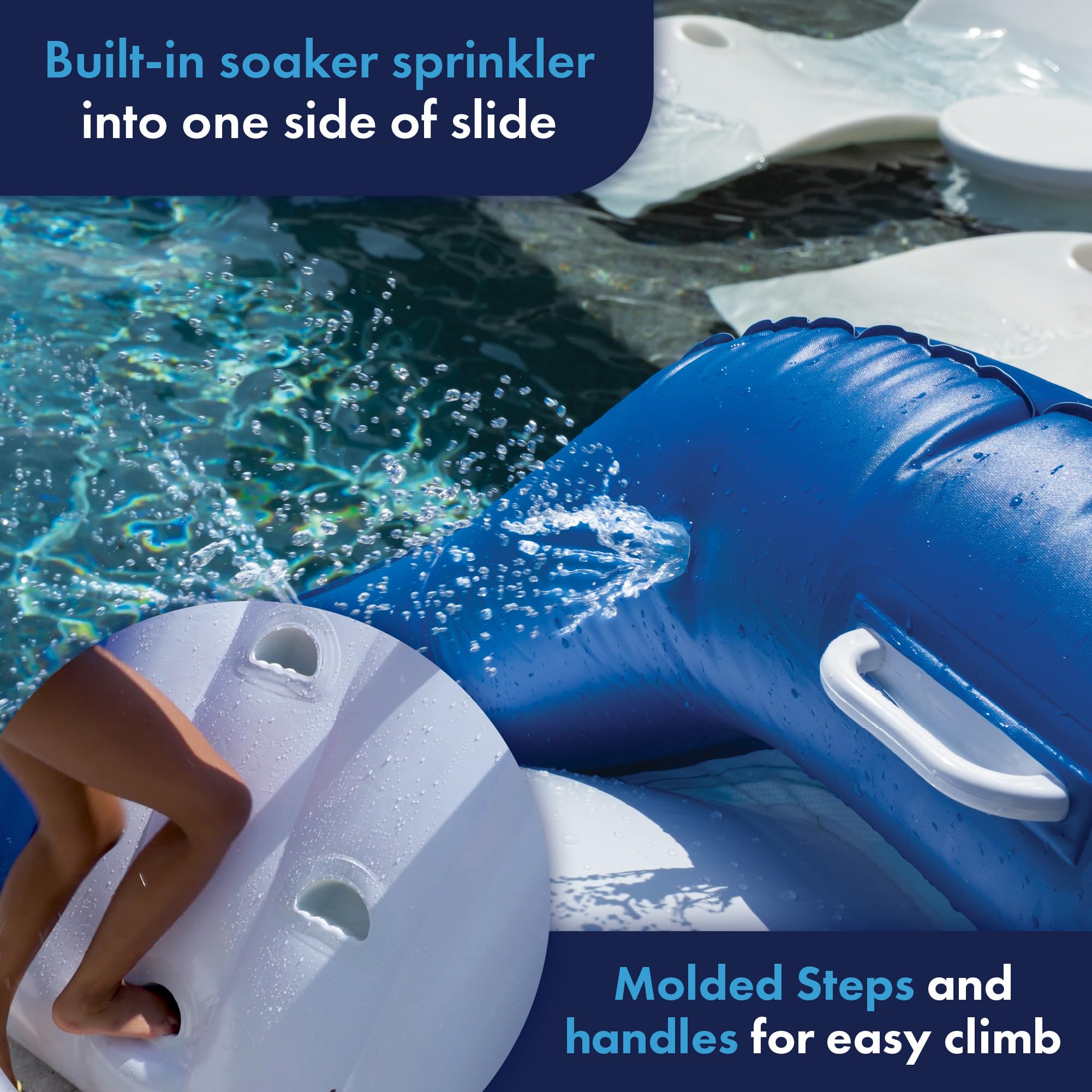 WOW Sports - Inflatable Party Pool Slide with Water Sprinkler - Blow Up Waterslide for Kids & Adults - Perfect for Backyard Summer Fun, Birthday Parties, and Family Gatherings