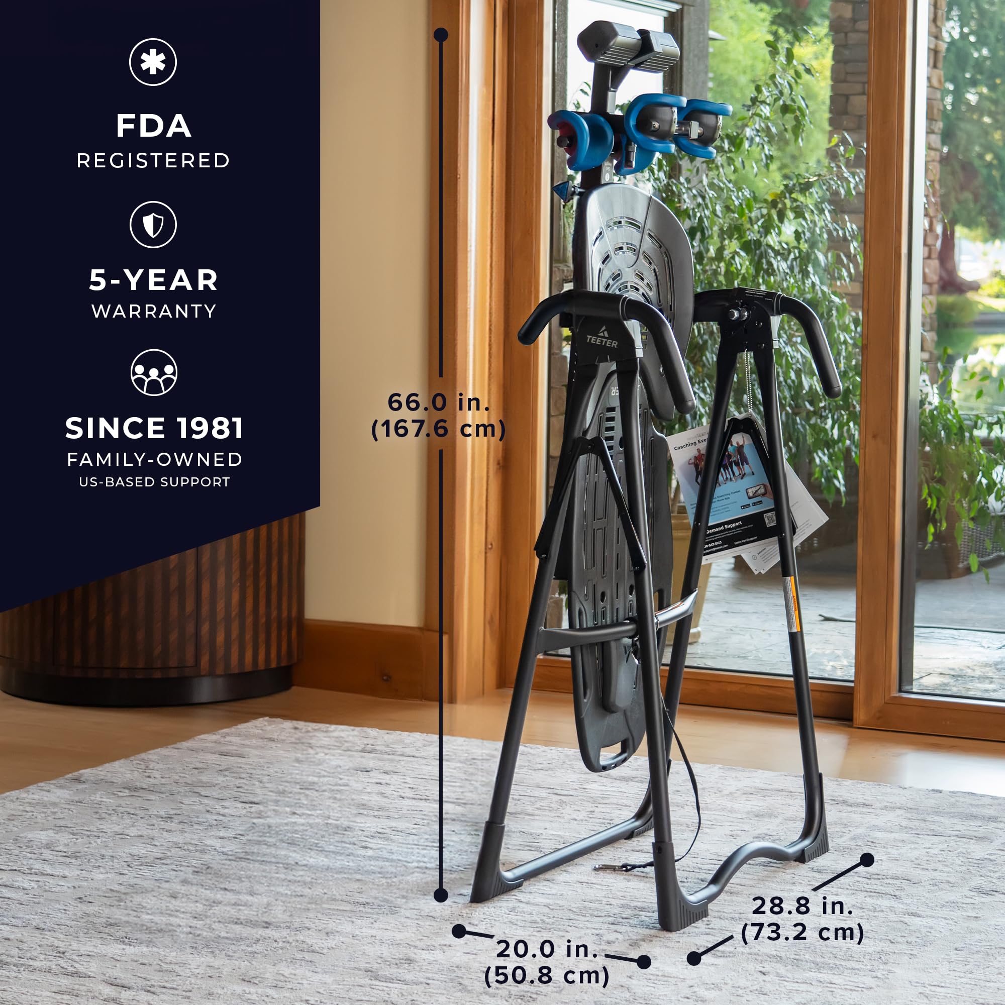 Teeter EP-560 Ltd. Inversion Table for Back Pain Relief - FDA-Registered & UL Safety-Certified - 300 lb Weight Capacity - Perfect for Home Gym, Physical Therapy, and Spinal Decompression Exercises